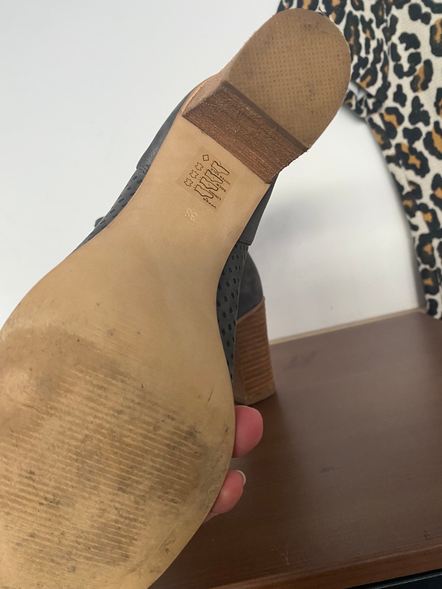 Mint Velvet Grey Laser Cut Boots Size 5