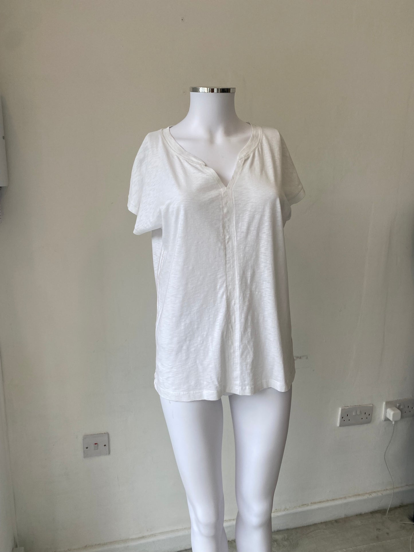 White Stuff White Cotton T-shirt Size 12