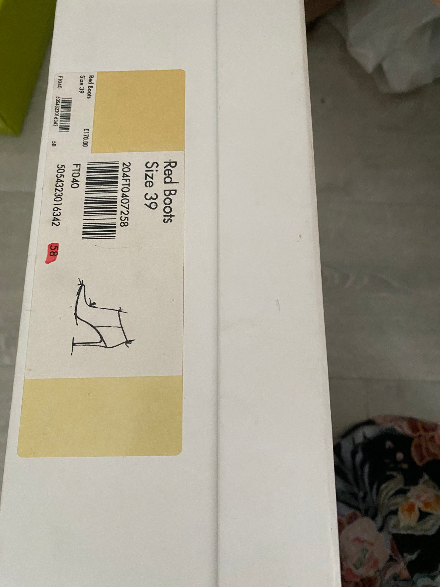 Karen Millen Red Suede Heeled Boots Size 6