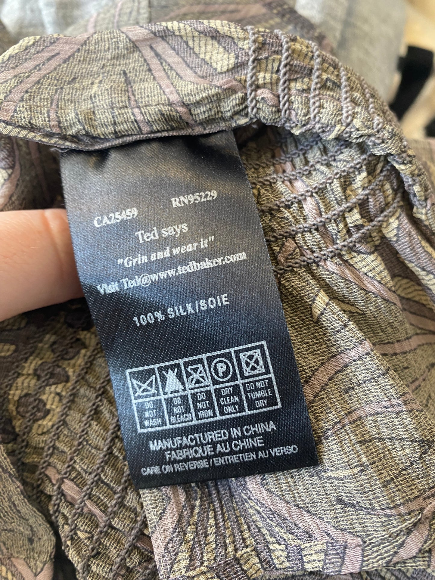 Ted Baker top size 8 silk