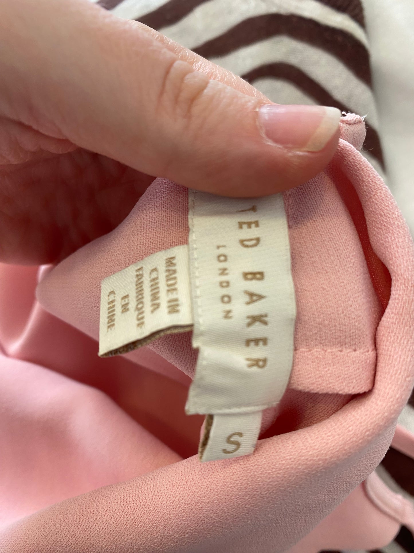 Ted Baker Pink Scalloped Top Size 8