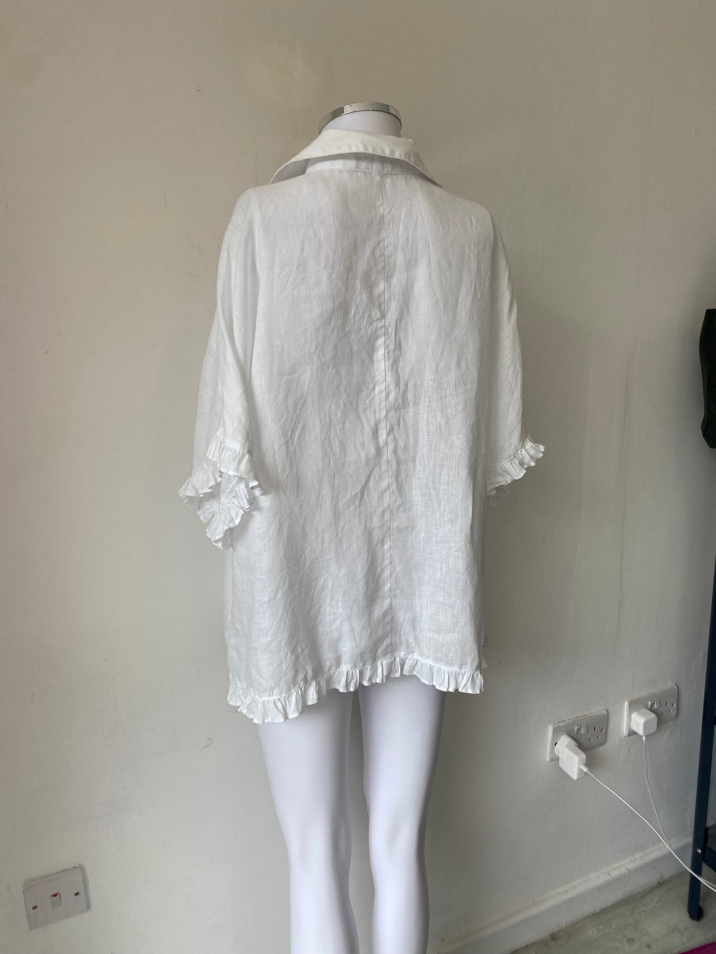 EB & Ive White Linen Shirt One Size