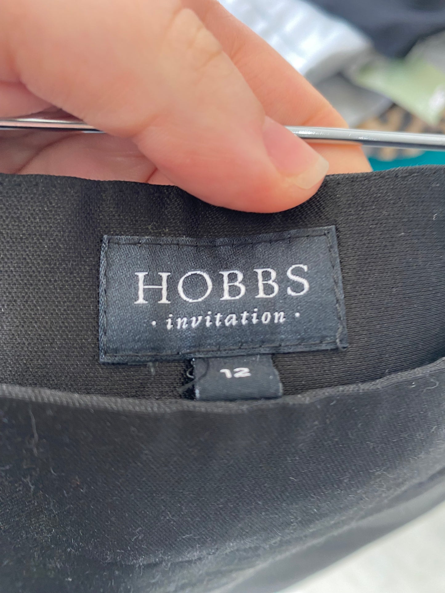 Hobbs Black Skirt with White Hem Size 12