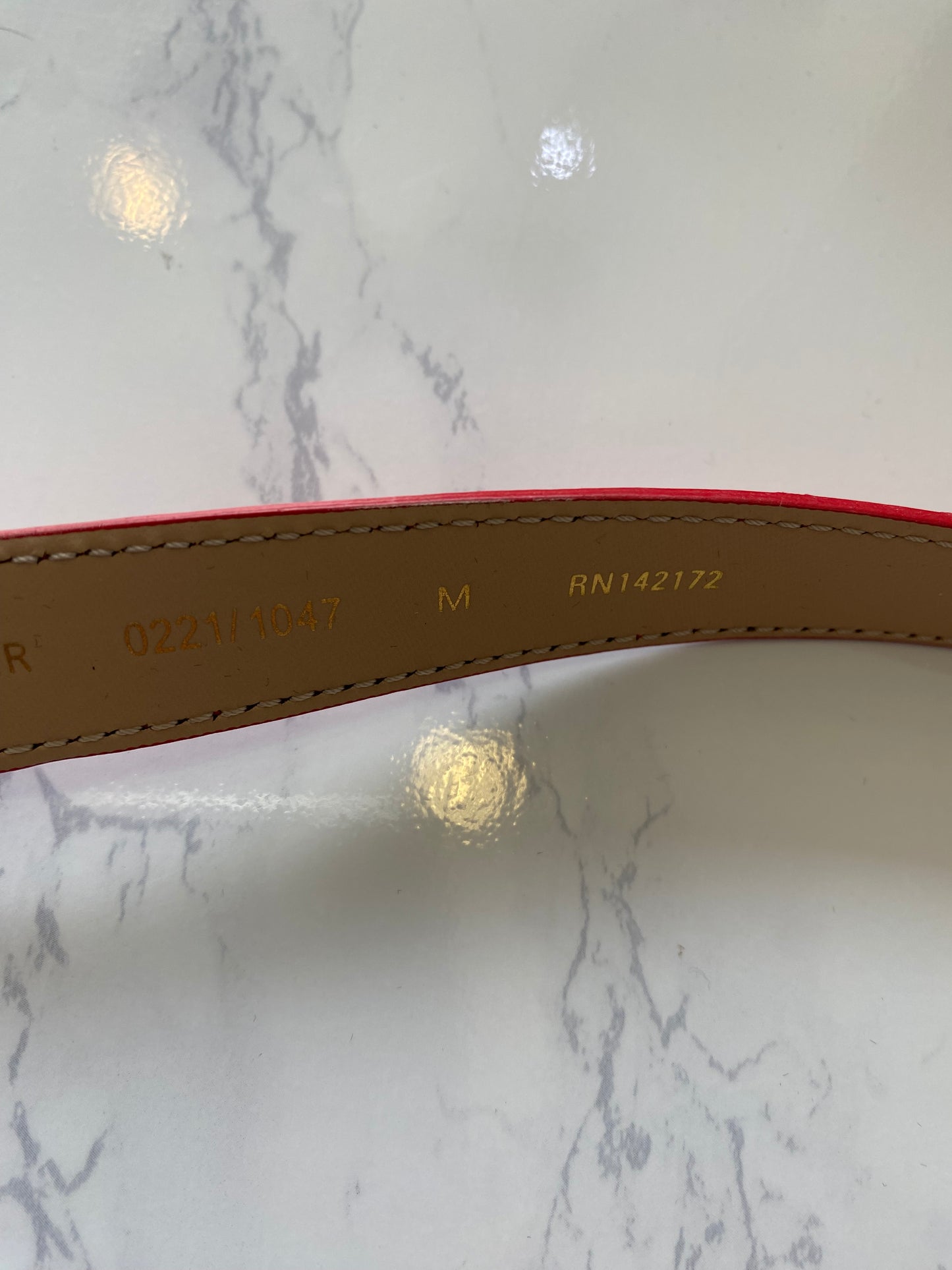 Hobbs Red Leather Belt Size Medium