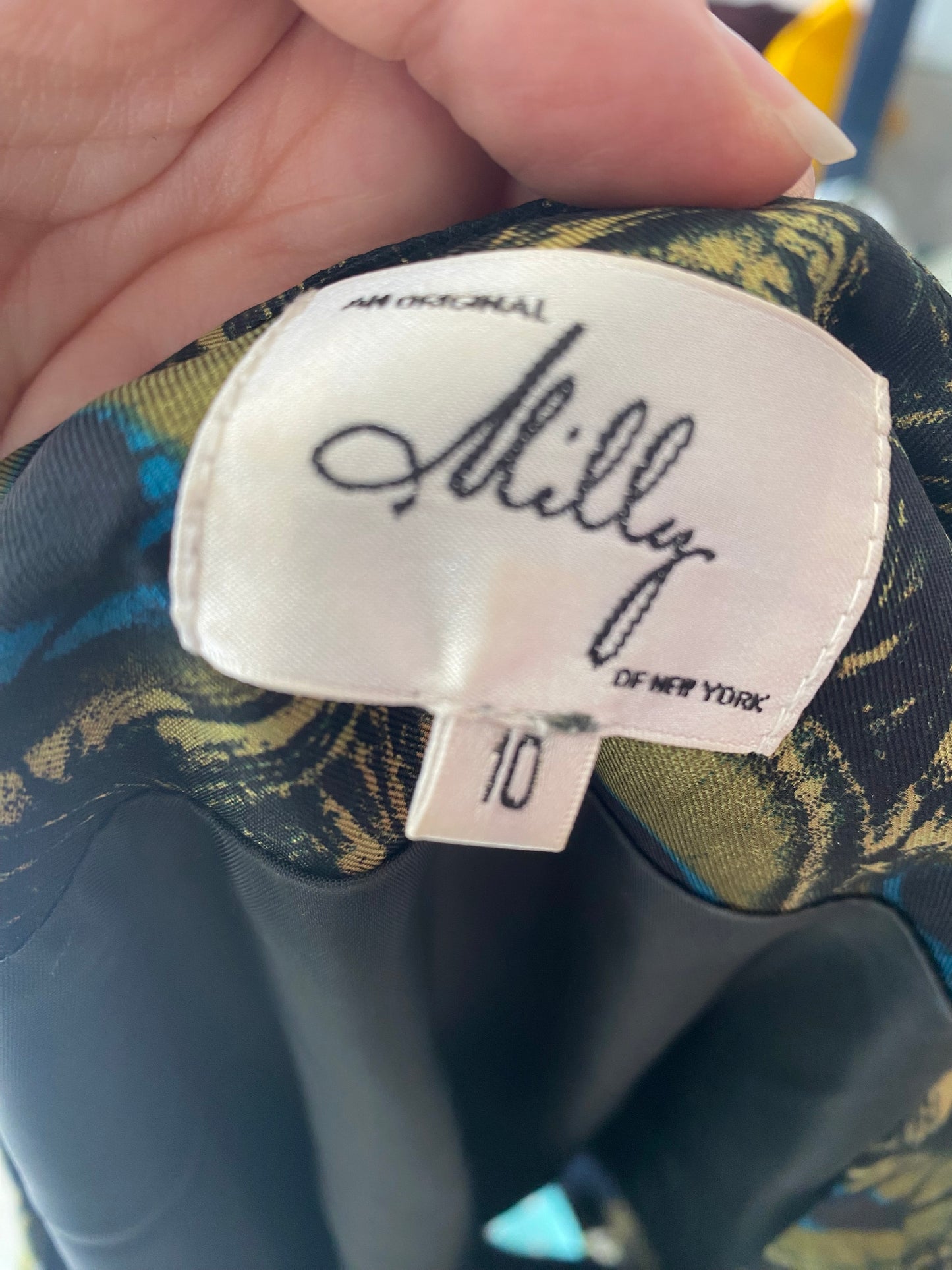 Milly New York silk peacock print dress size 10