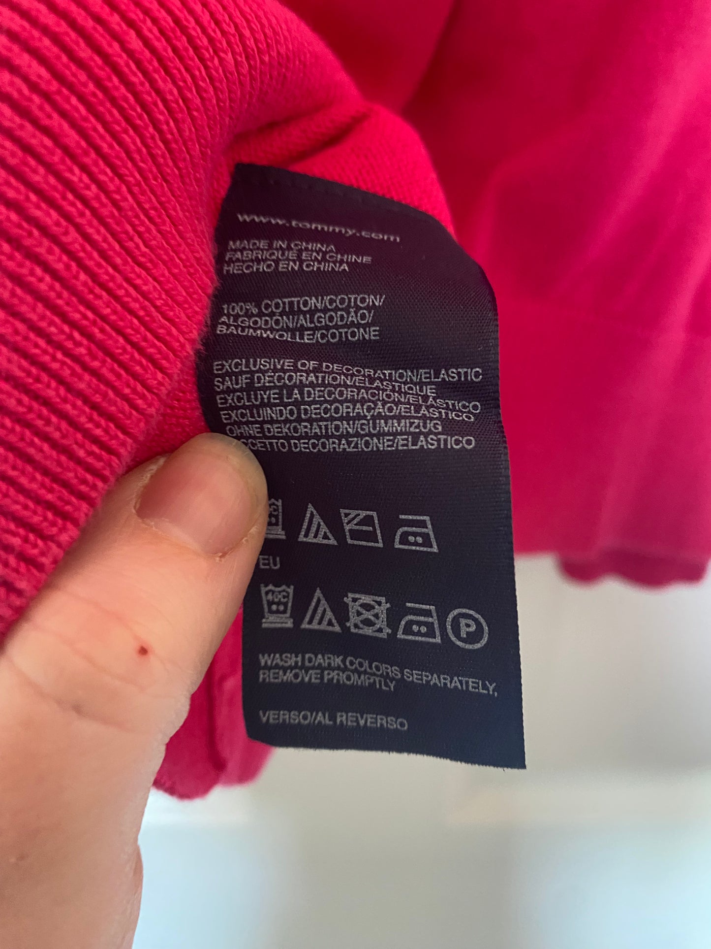 Tommy Hilfiger Pink Argyle Jumper Size XL