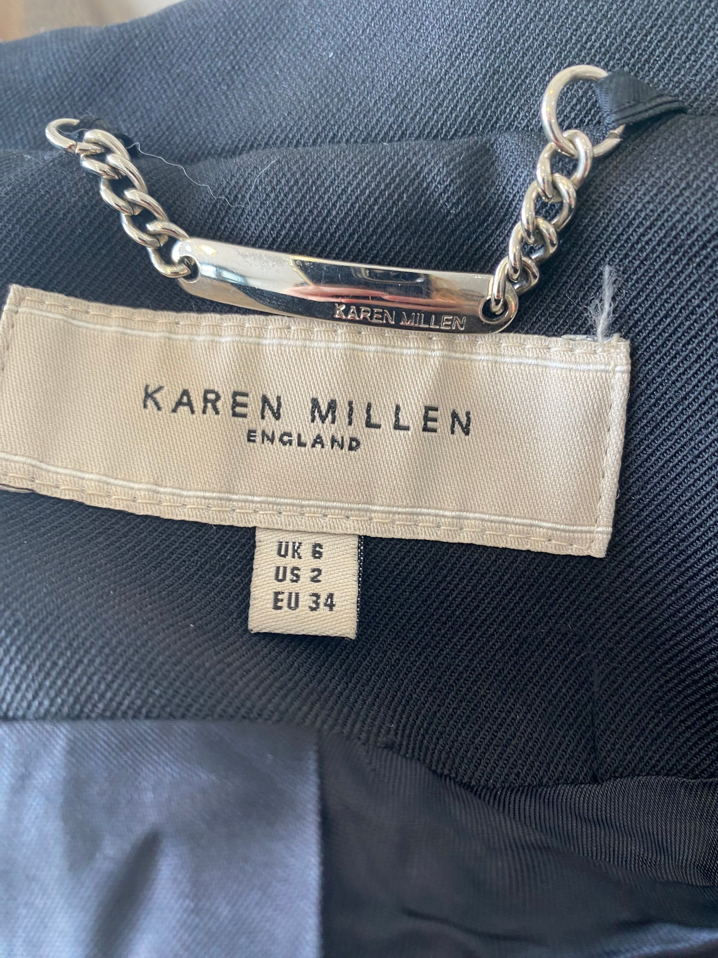 Karen Millen Black Trench Coat Size 6