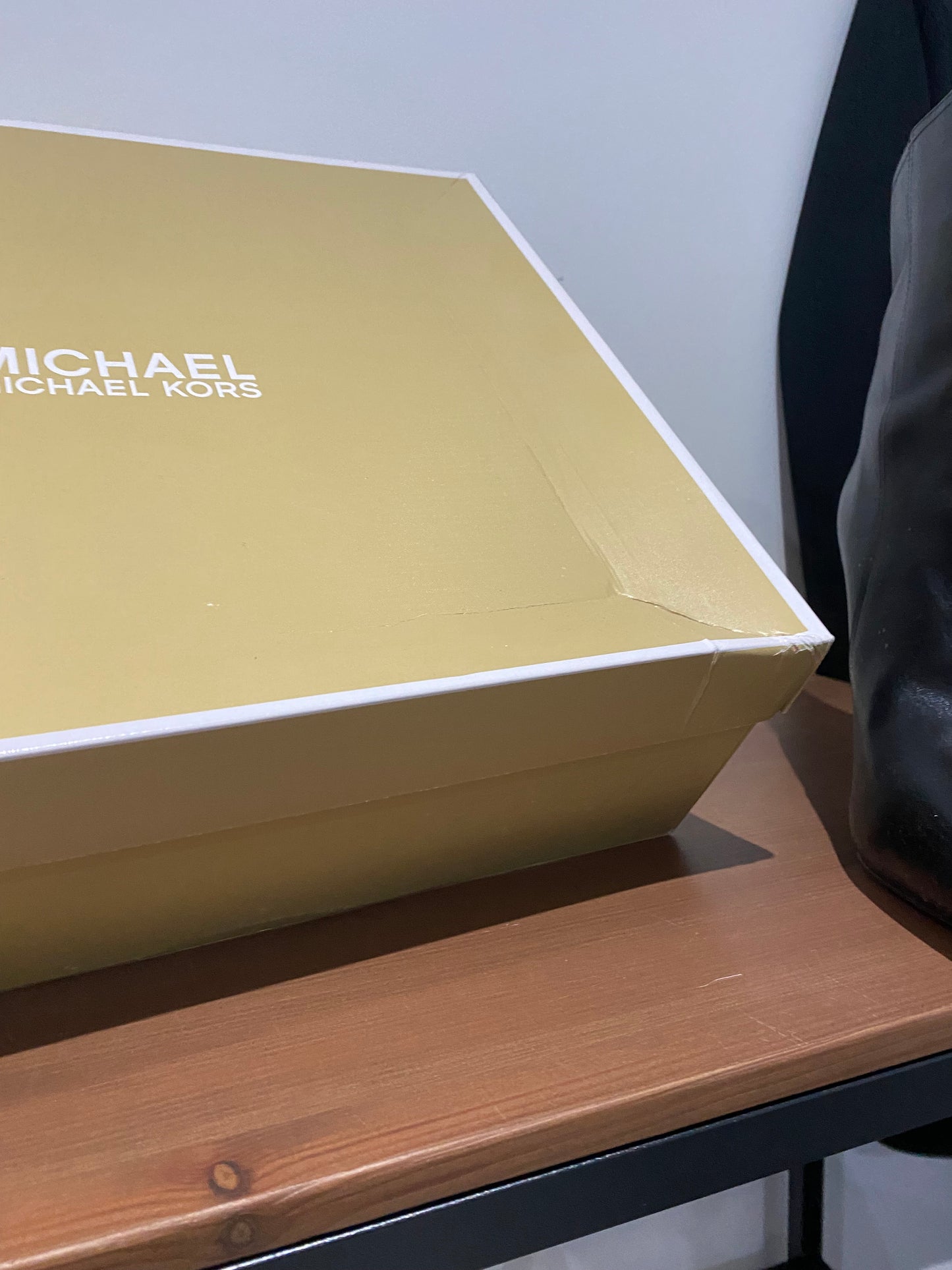 Michael Kors Black Leather Heeled Boots Size 7 with box