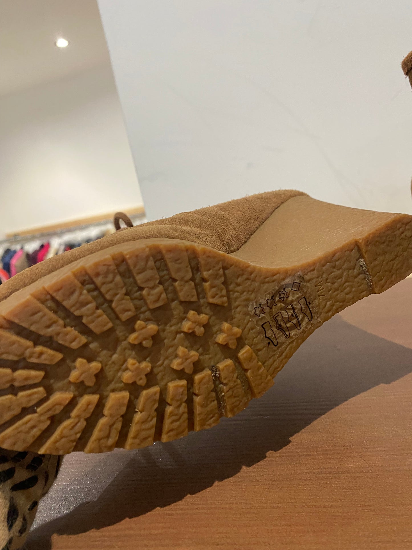 Michael Kors Brown Suede Wedge Lace Up Boots Size 4