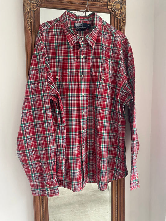 Polo Ralph Lauren Checked Red Shirt Size XL