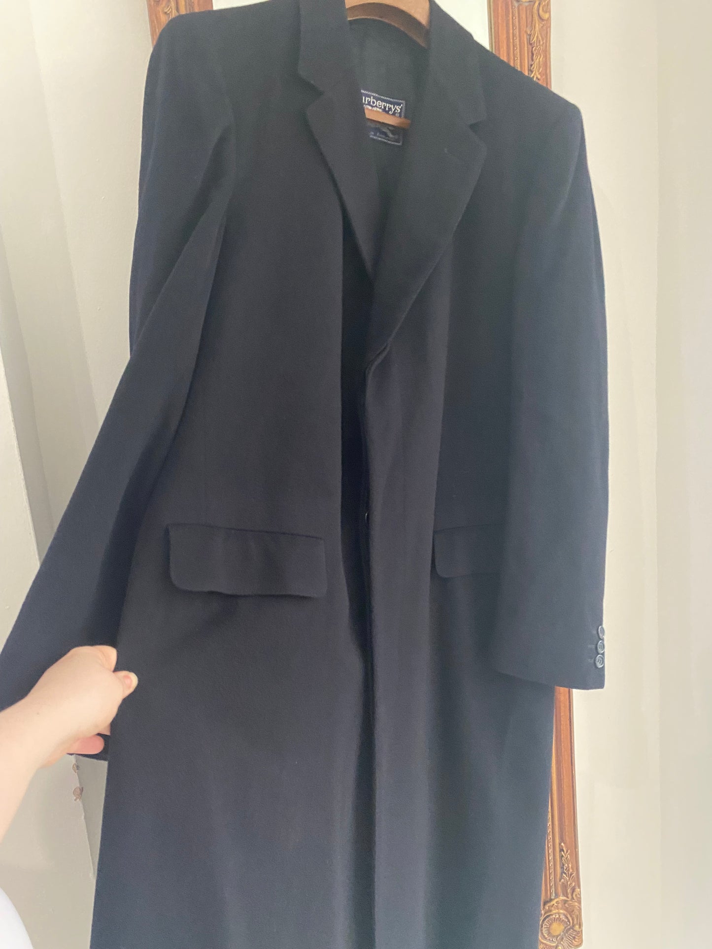 Burberry 100% Cashmere Coat Midnight Blue Size XL