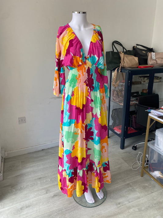 Wodemaya Floral Print Dress One Size