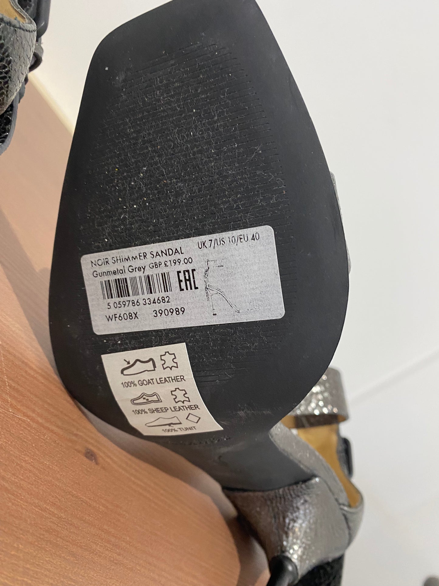 All Saints Pewter Leather Heels Size 7