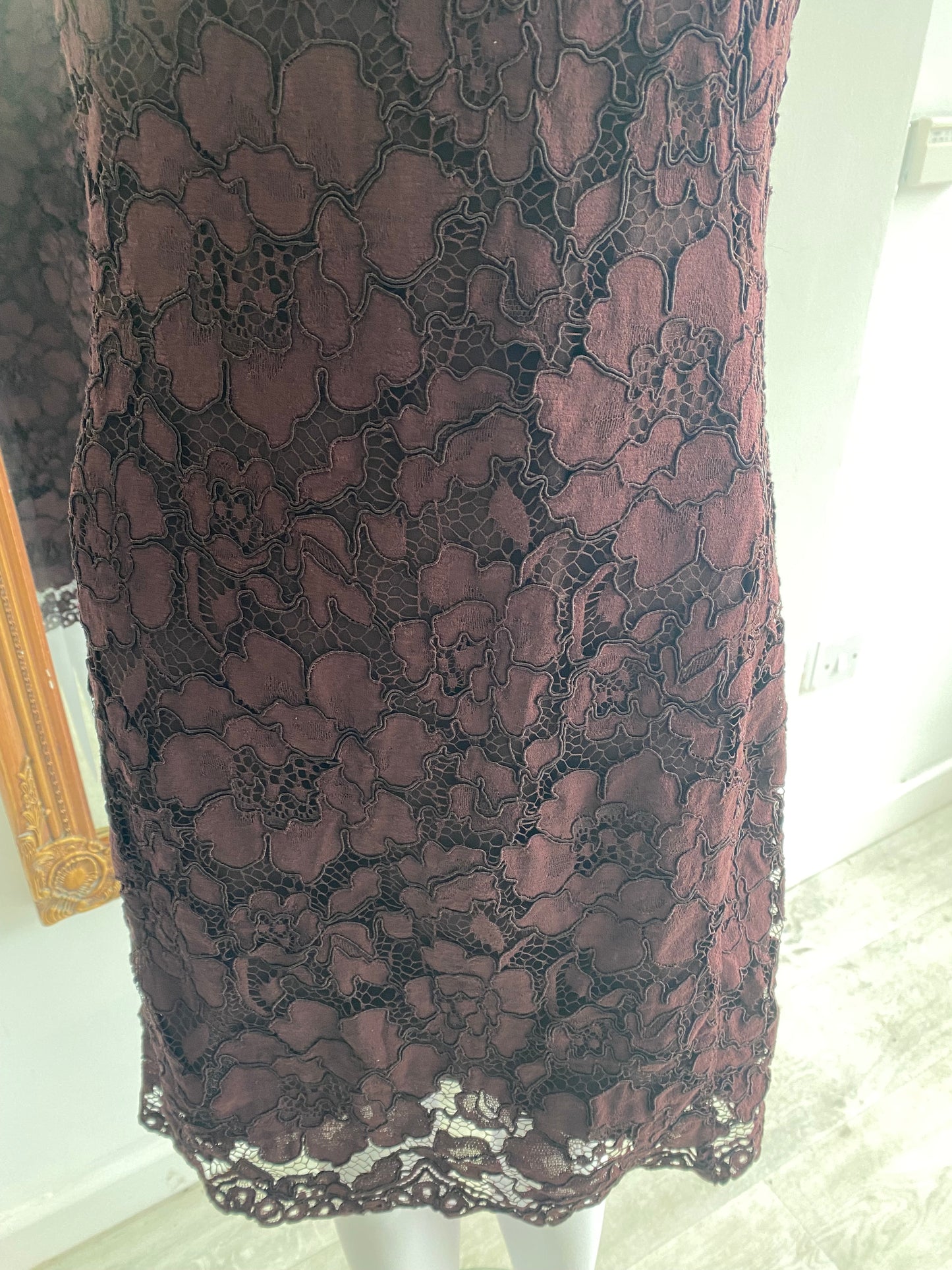 Twin Set burgundy lace dress size 8-10