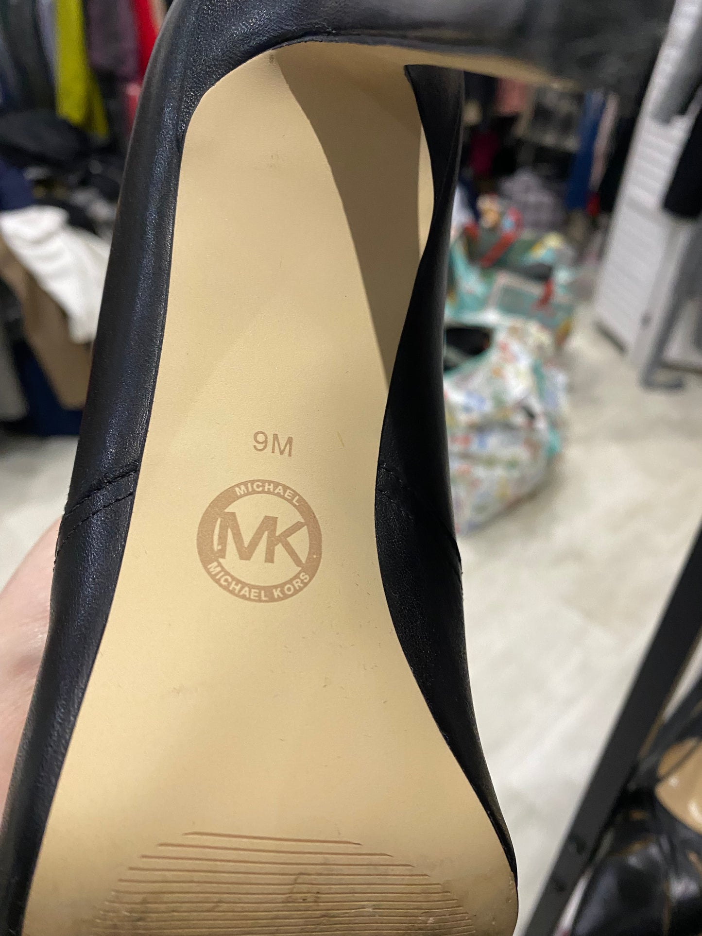 Michael Kors Black Leather Heeled Boots Size 7 with box