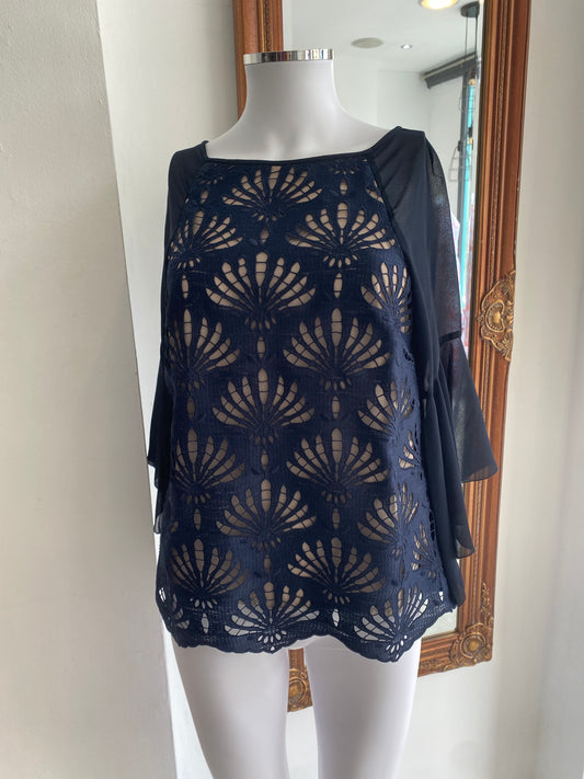 Mint Velvet navy top size 8-10