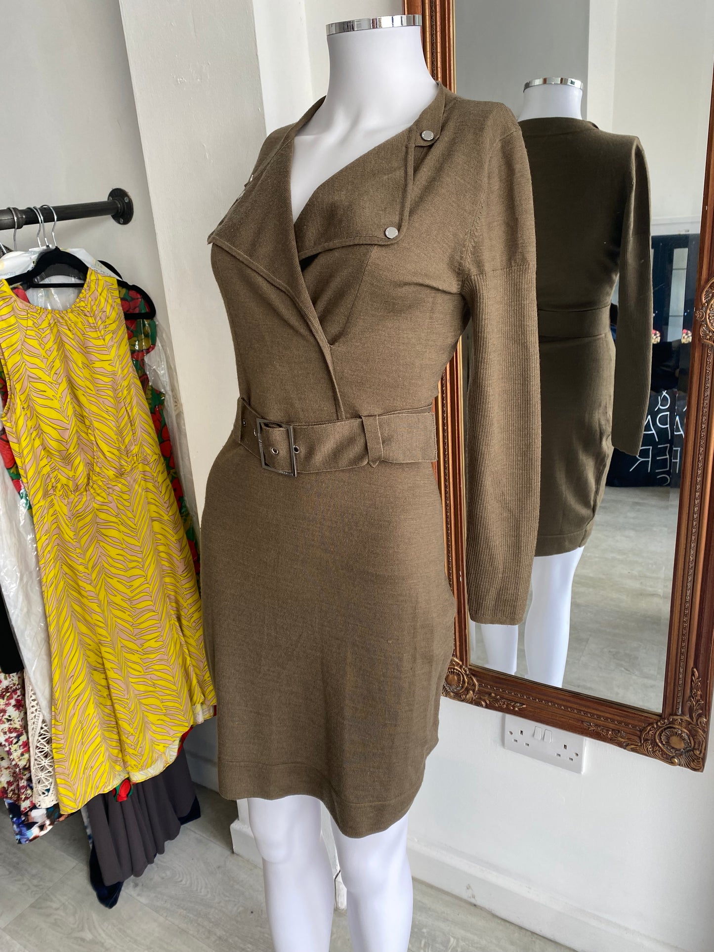 Karen Millen khaki dress size 8