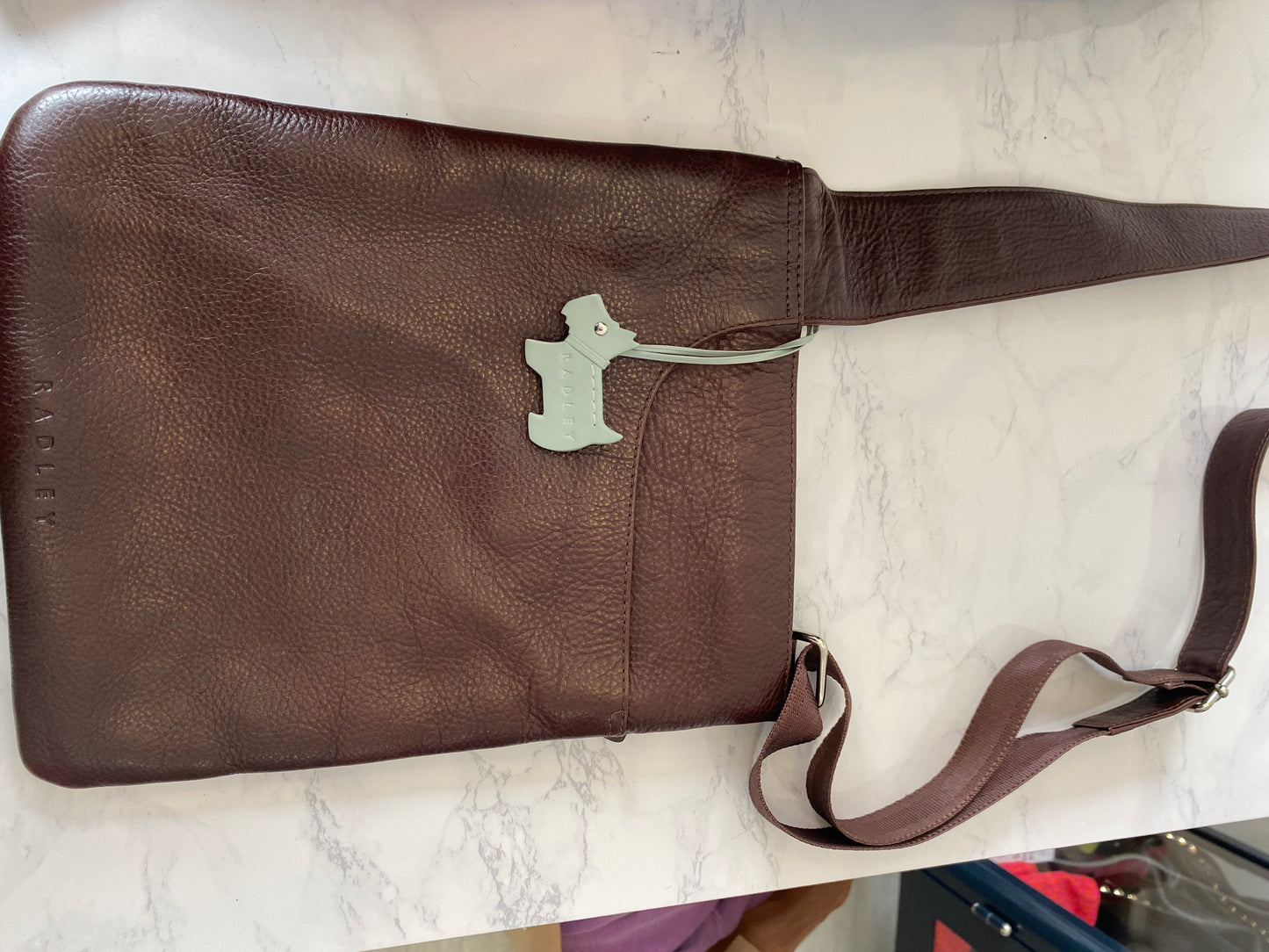 Radley Burgundy Leather Cross Body Handbag