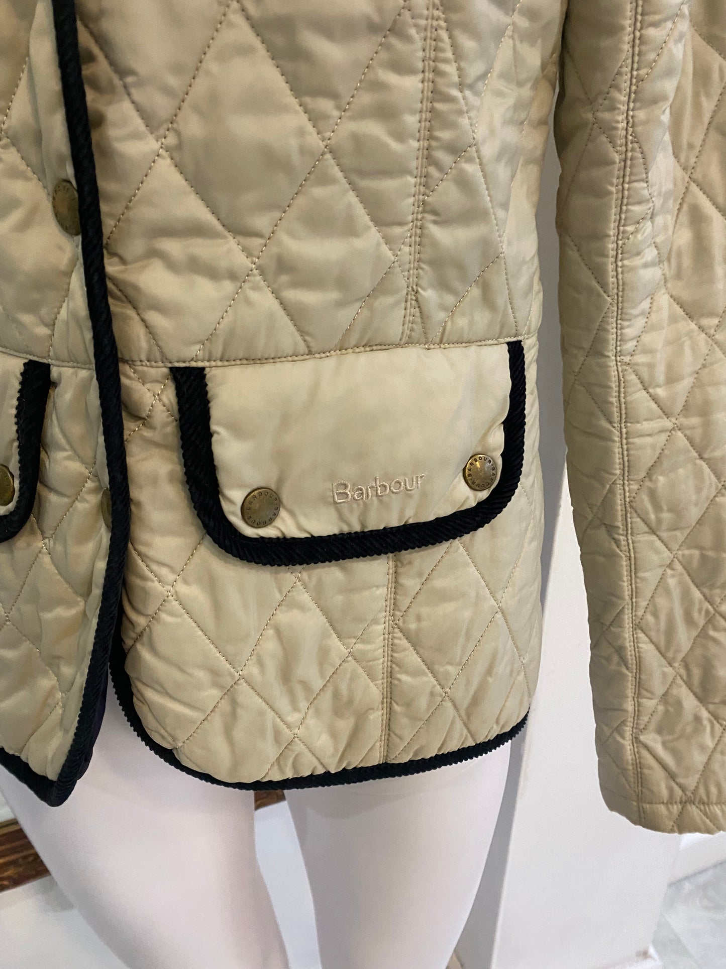Barbour Cream Padded Coat Size 8