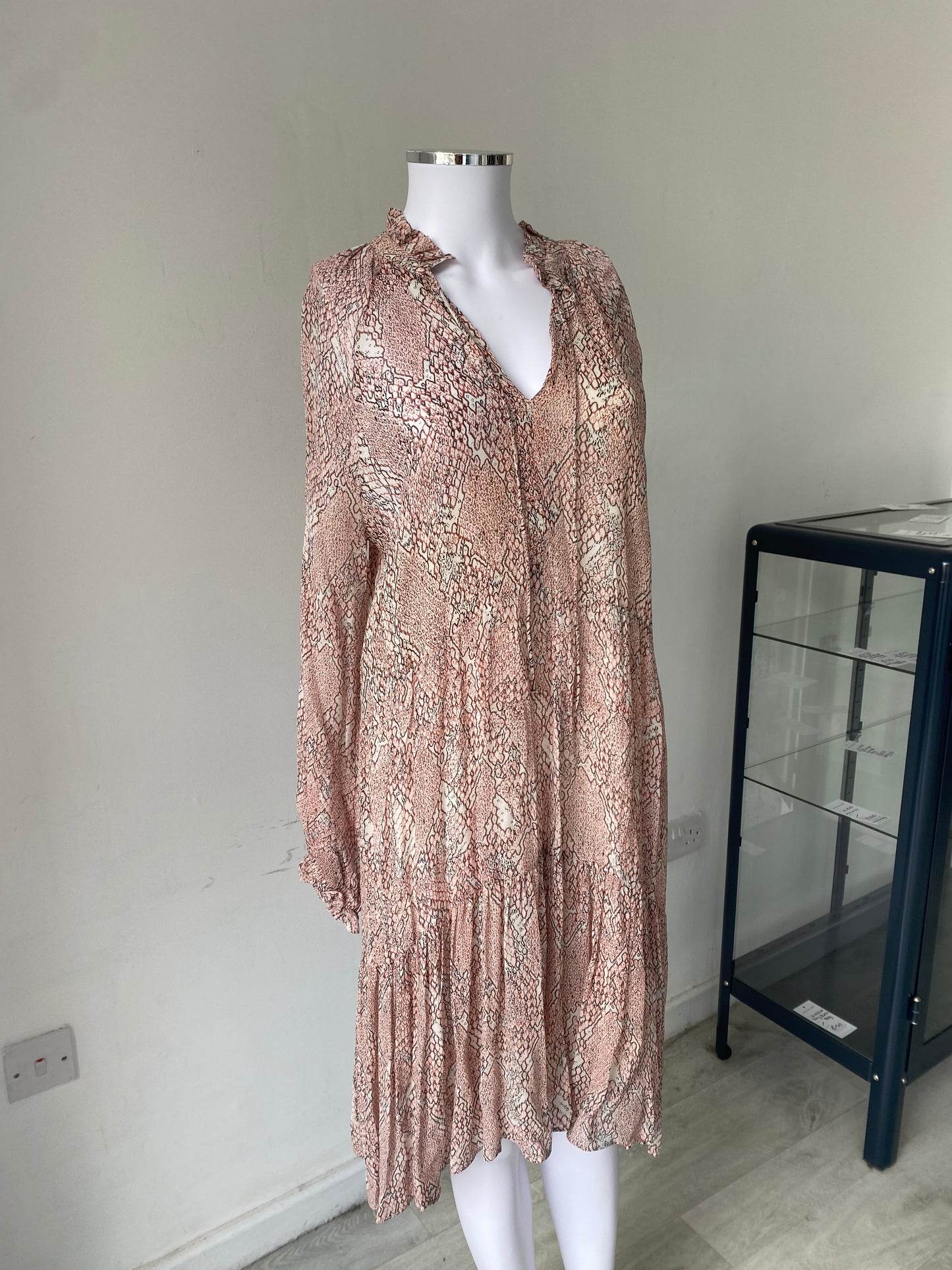 Second Female Pink Snake Print Dress Size 14-16