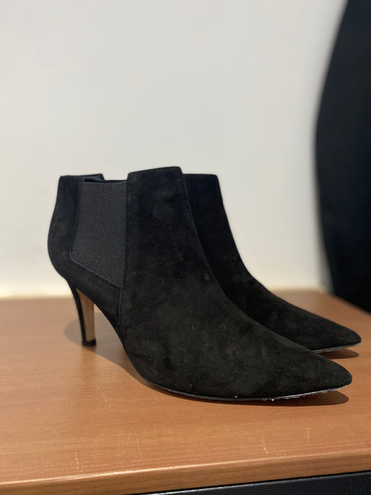 Fabio Rusconi Black Suede Heeled Boots Size 5