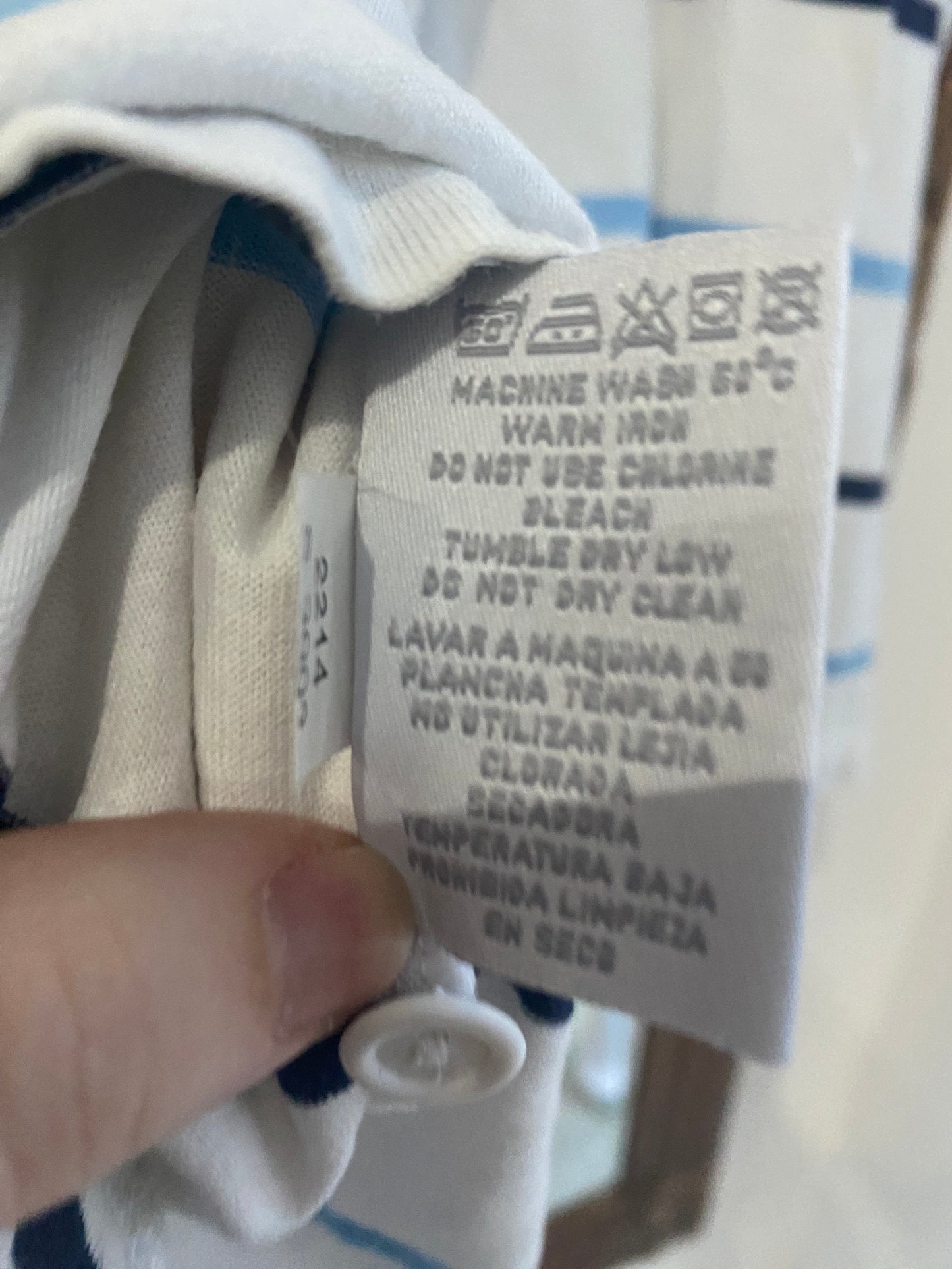 Gant White Striped Polo Shirt Size XL