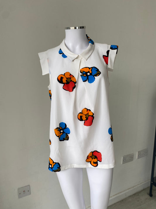 Armani Exchange Floral Print Top Size Large 12-14