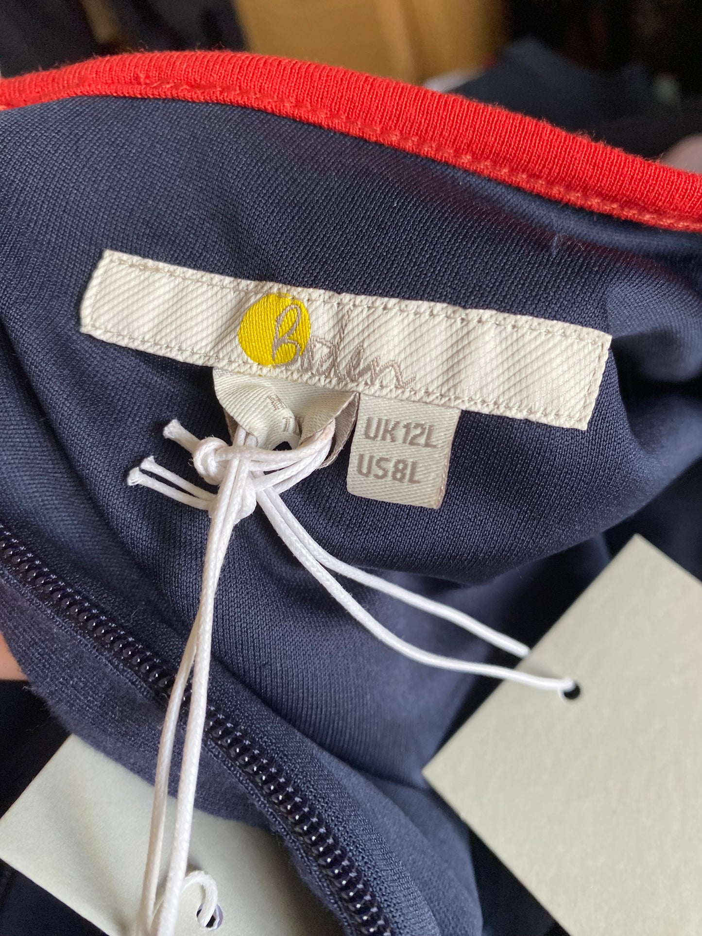 Boden navy Elsie dress size 12 L brand new