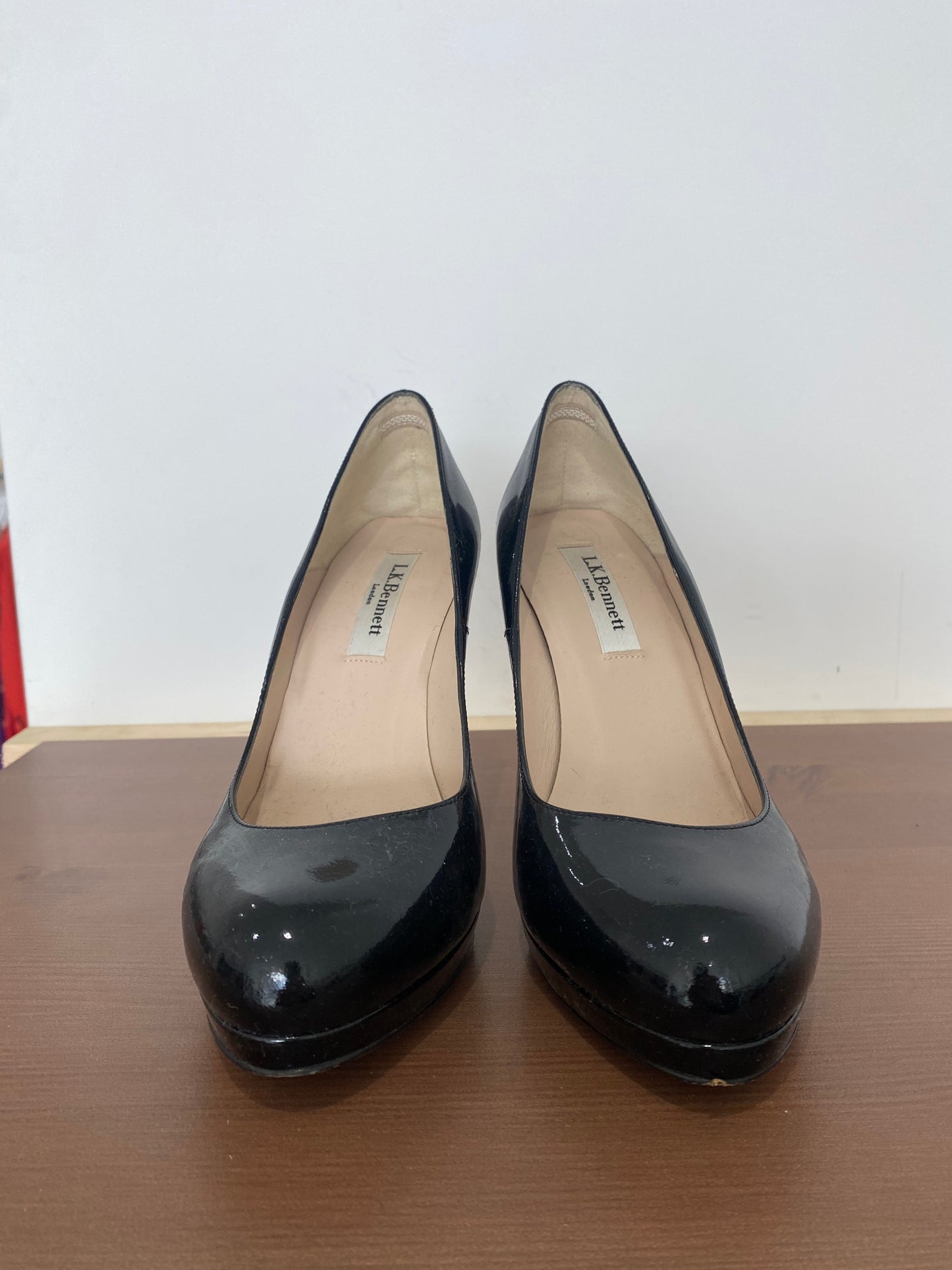 LK Bennett Black Patent Court Shoes Size 4