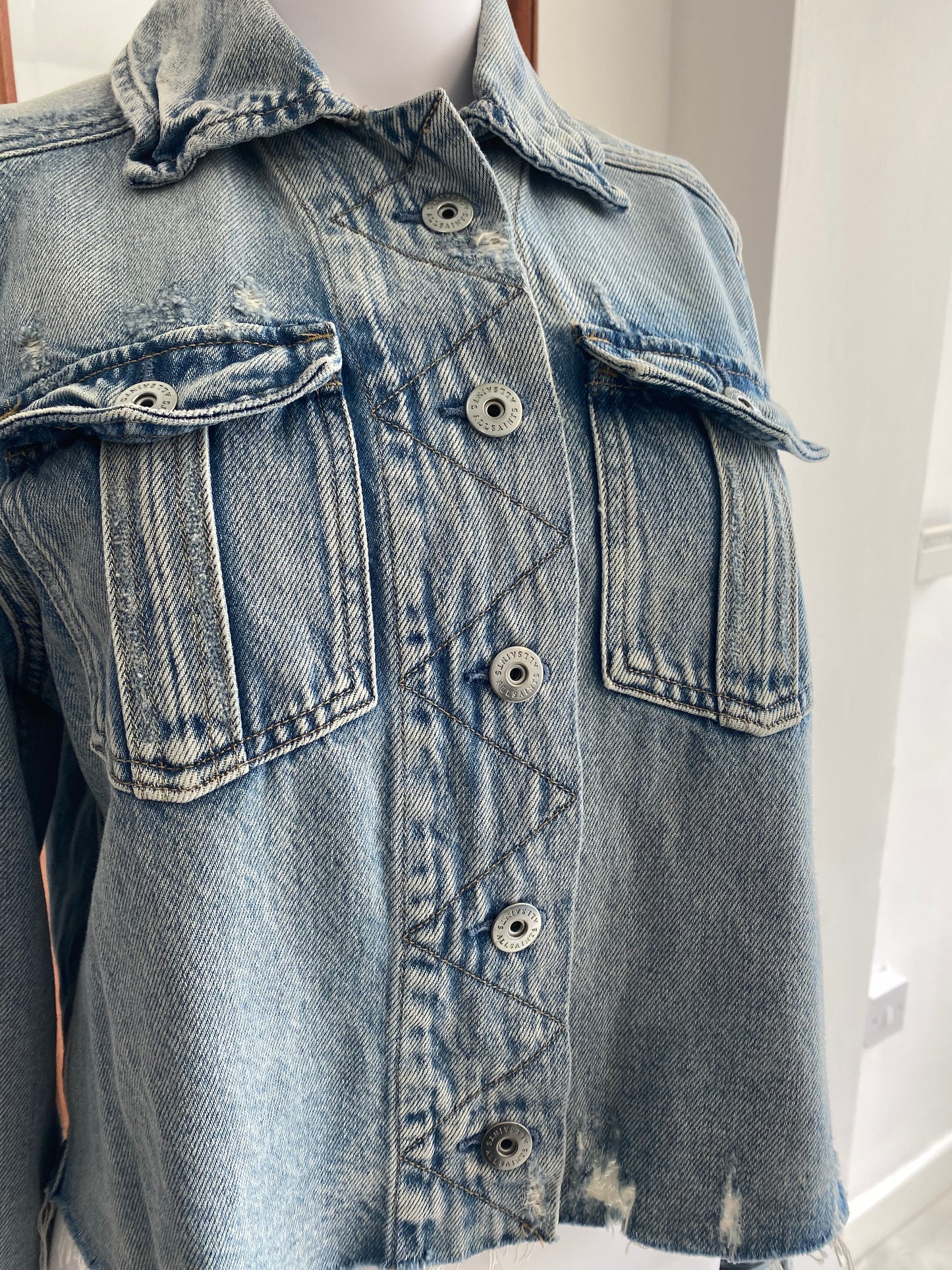 All Saints Light Blue Shacket Size 8