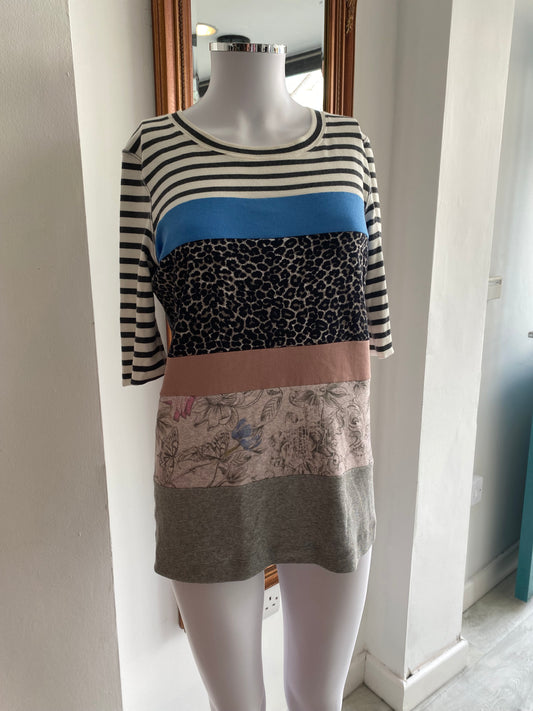 Marc Cain Contrast Patterned Top Size 10