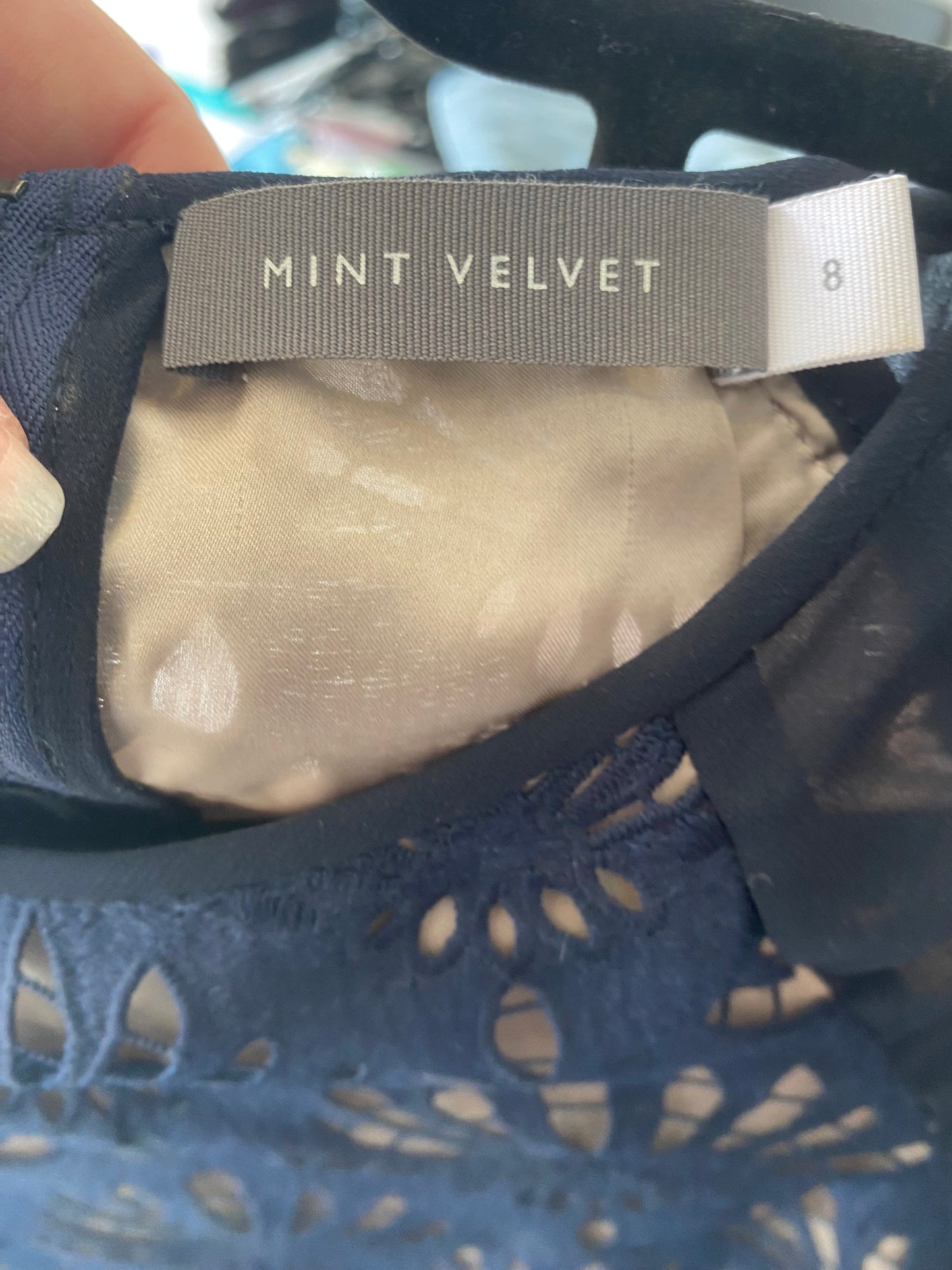 Mint Velvet navy top size 8-10
