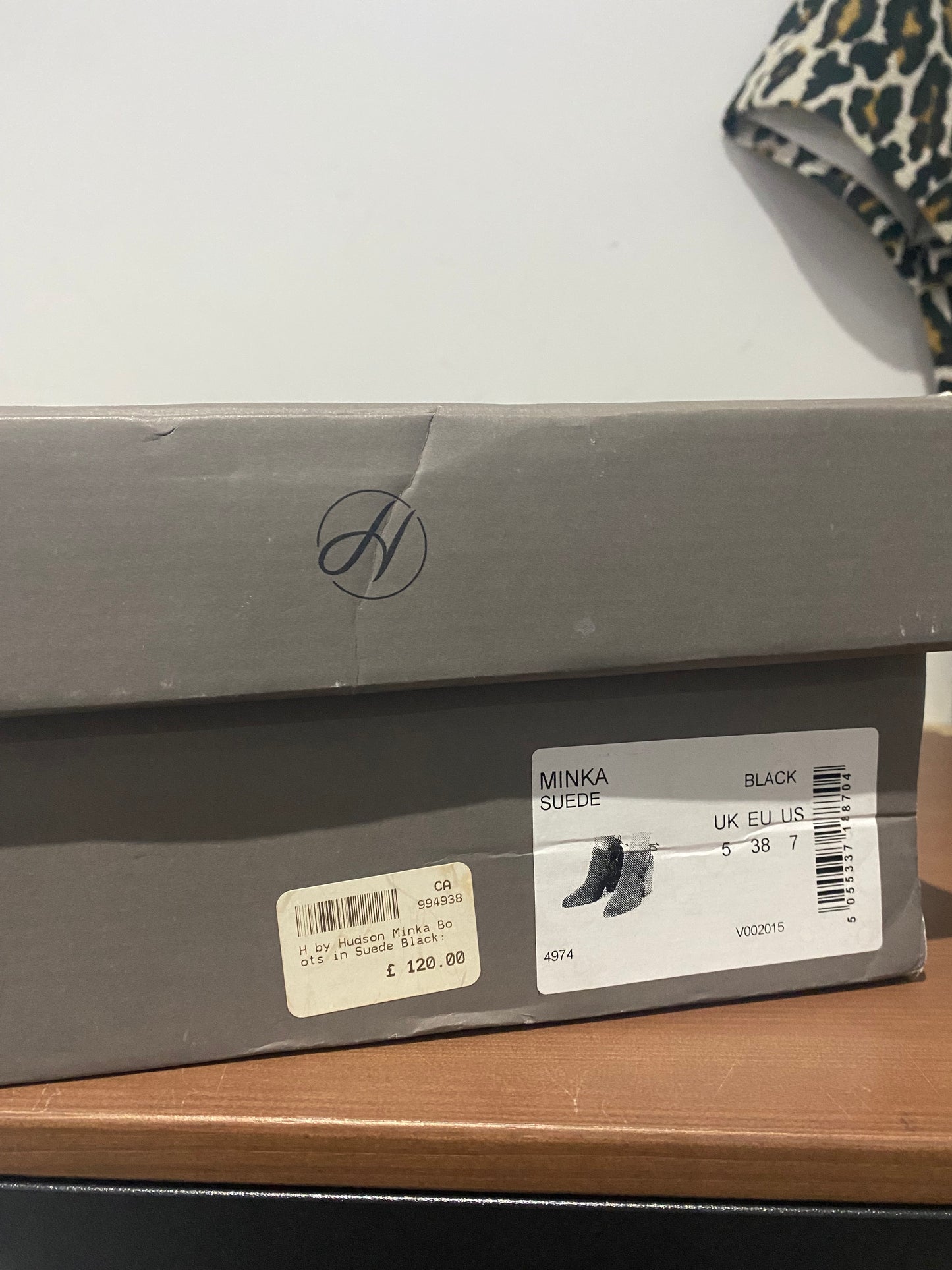 Hudson Black Suede Ankle Boots Size 5