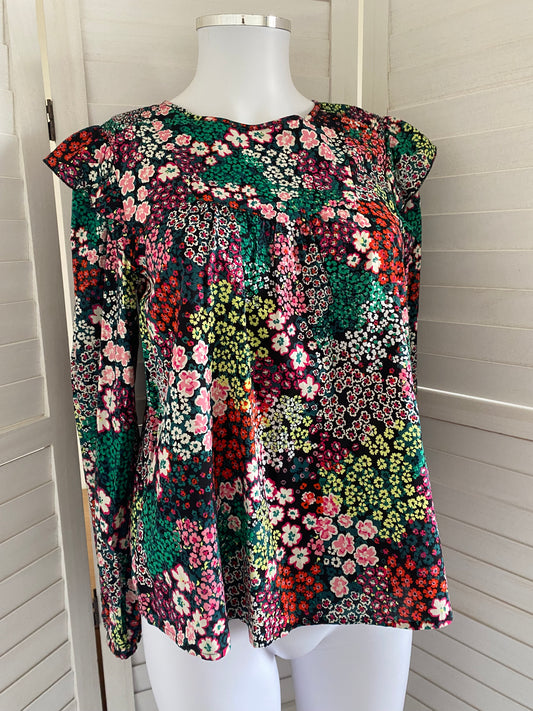 Oliver Bonas floral print top size 6-8