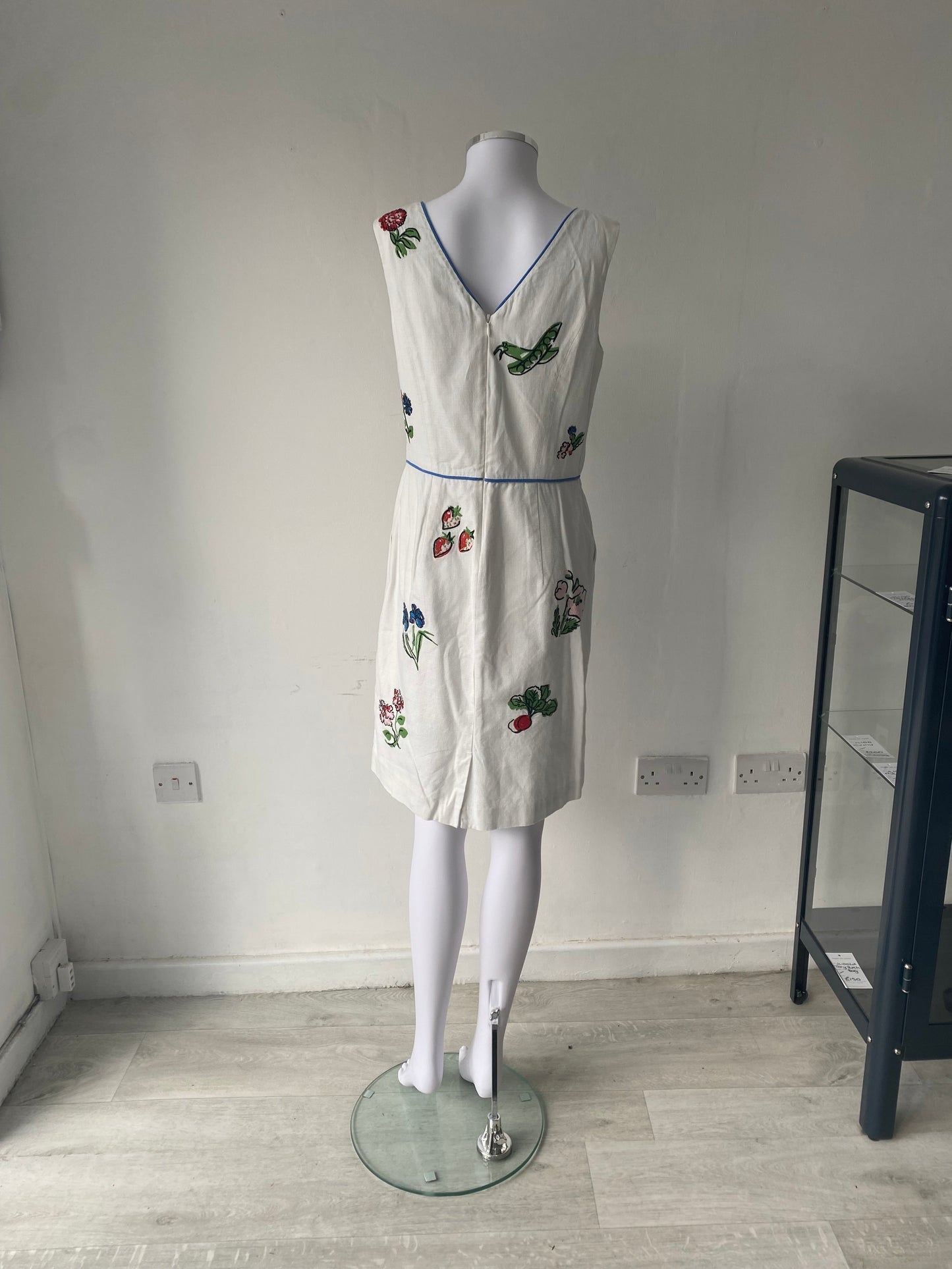 Boden White Dress with Embroidery Size 10