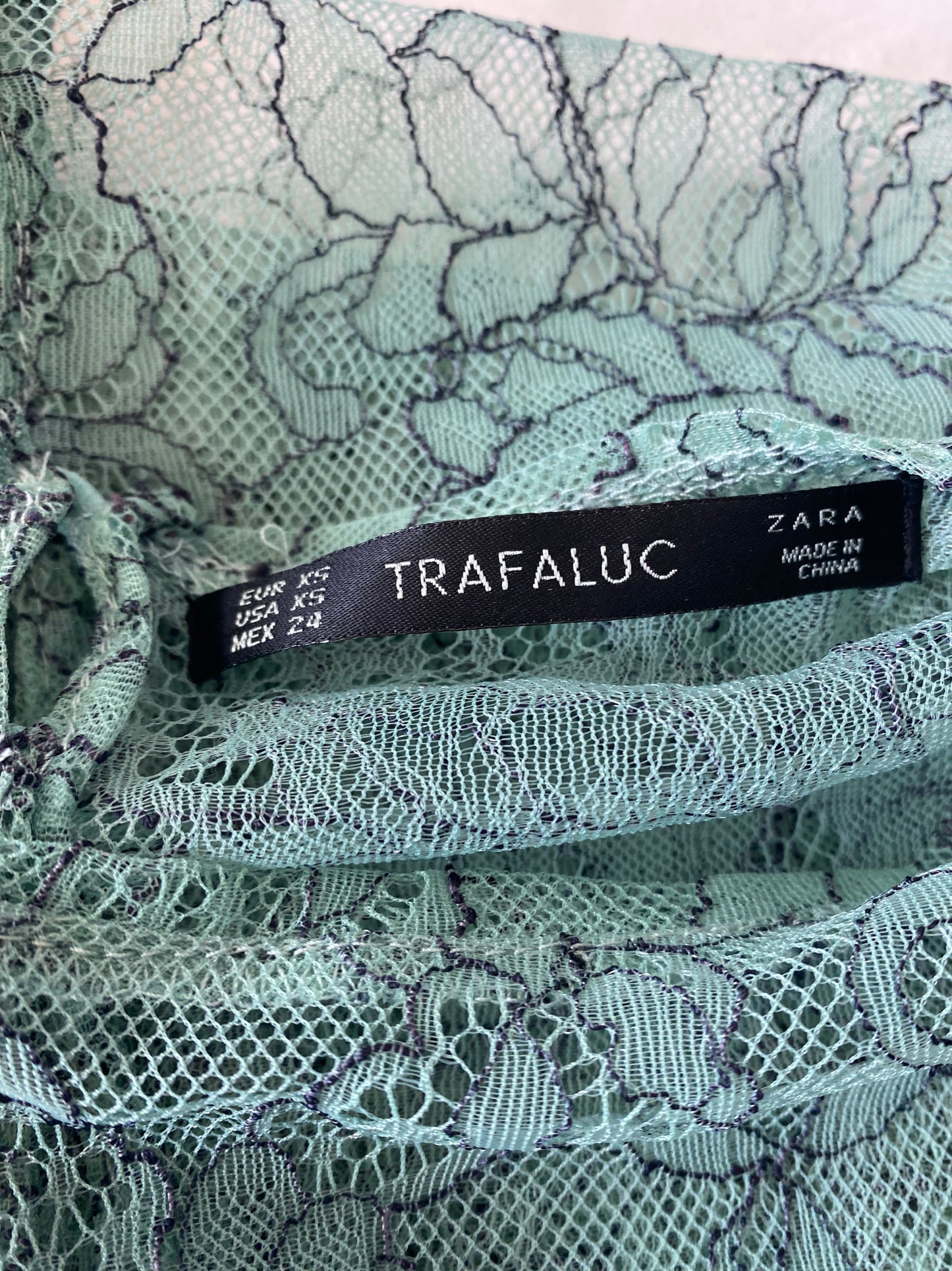 Zara Turquoise Lace Top Size 6