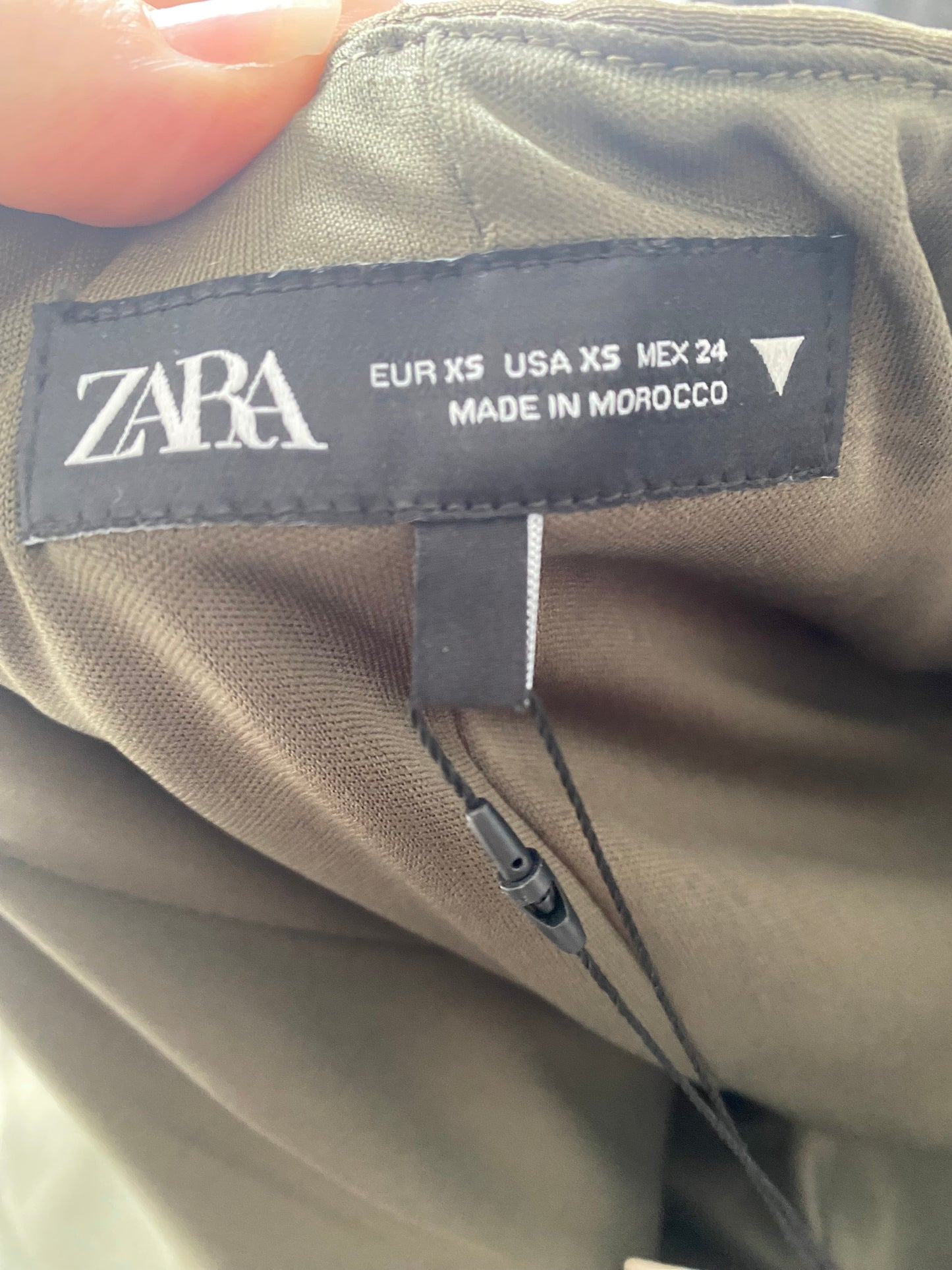 Zara khaki mini dress size 6 brand new