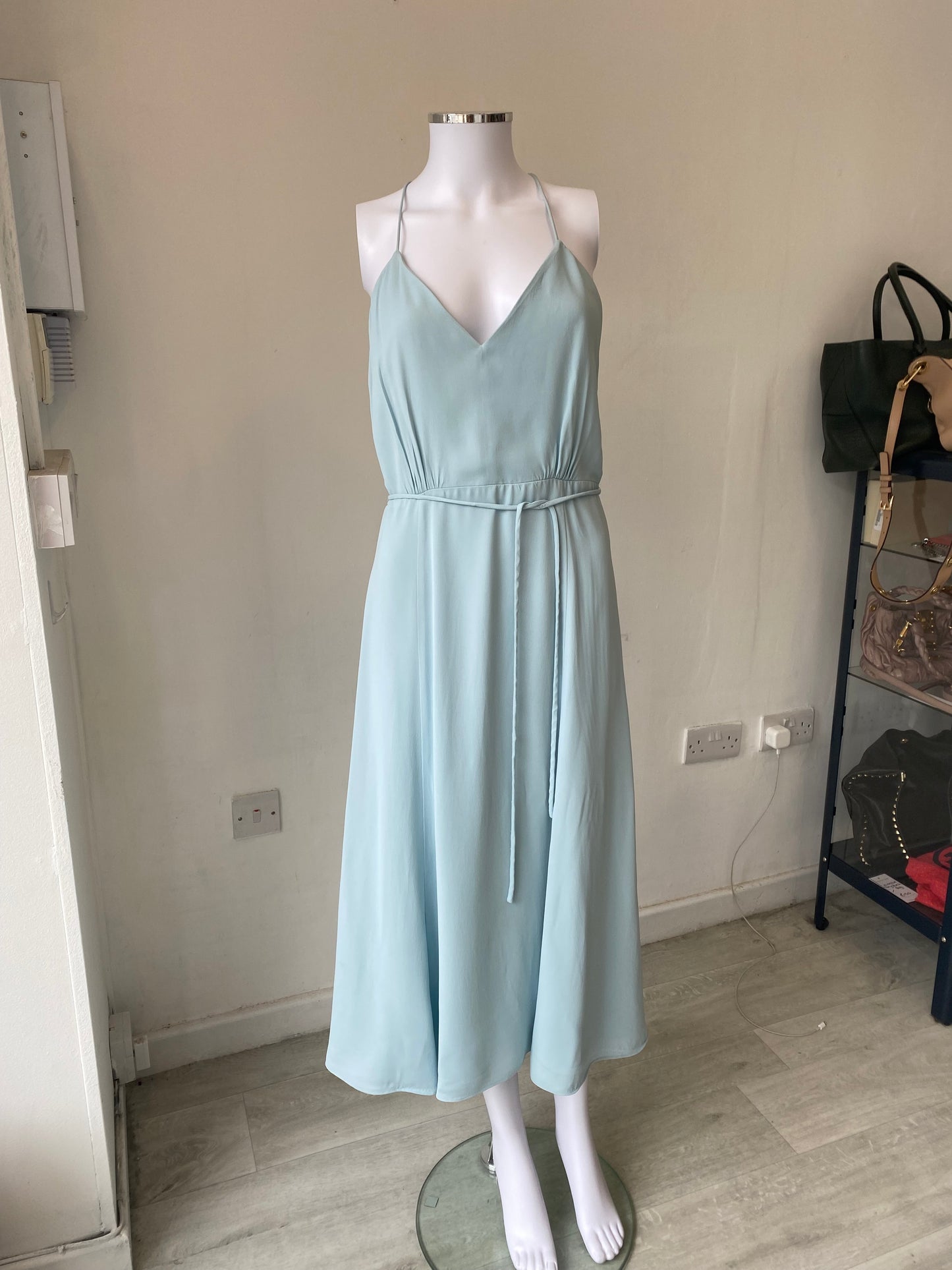Reiss Ice Blue Midi Dress Size 10