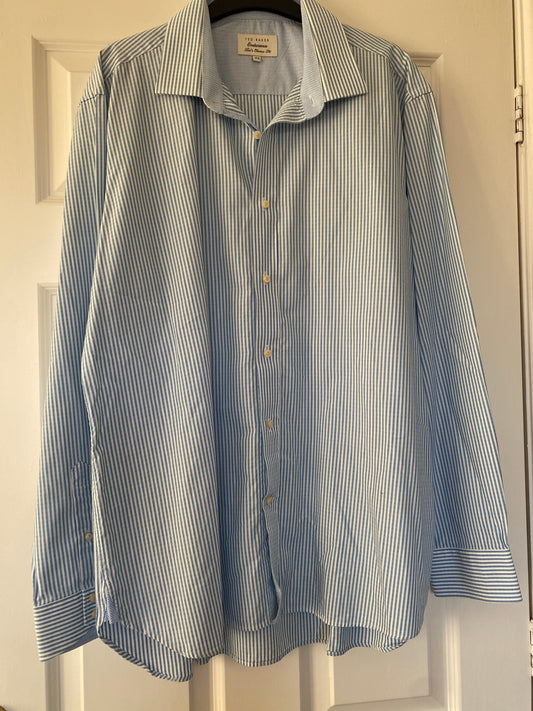 Ted Baker Blue Striped Shirt Size XL