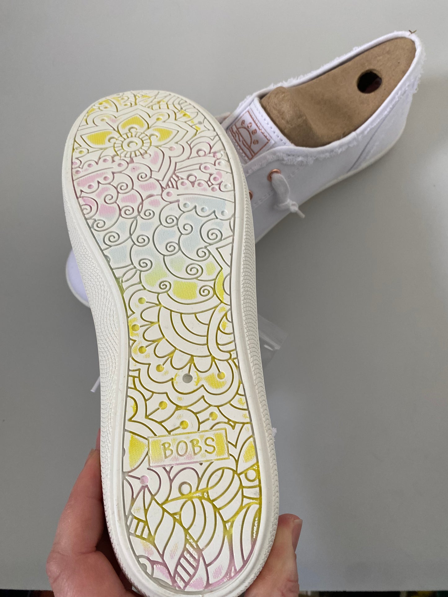 Sketchers Bobs white canvas trainers brand new size 8
