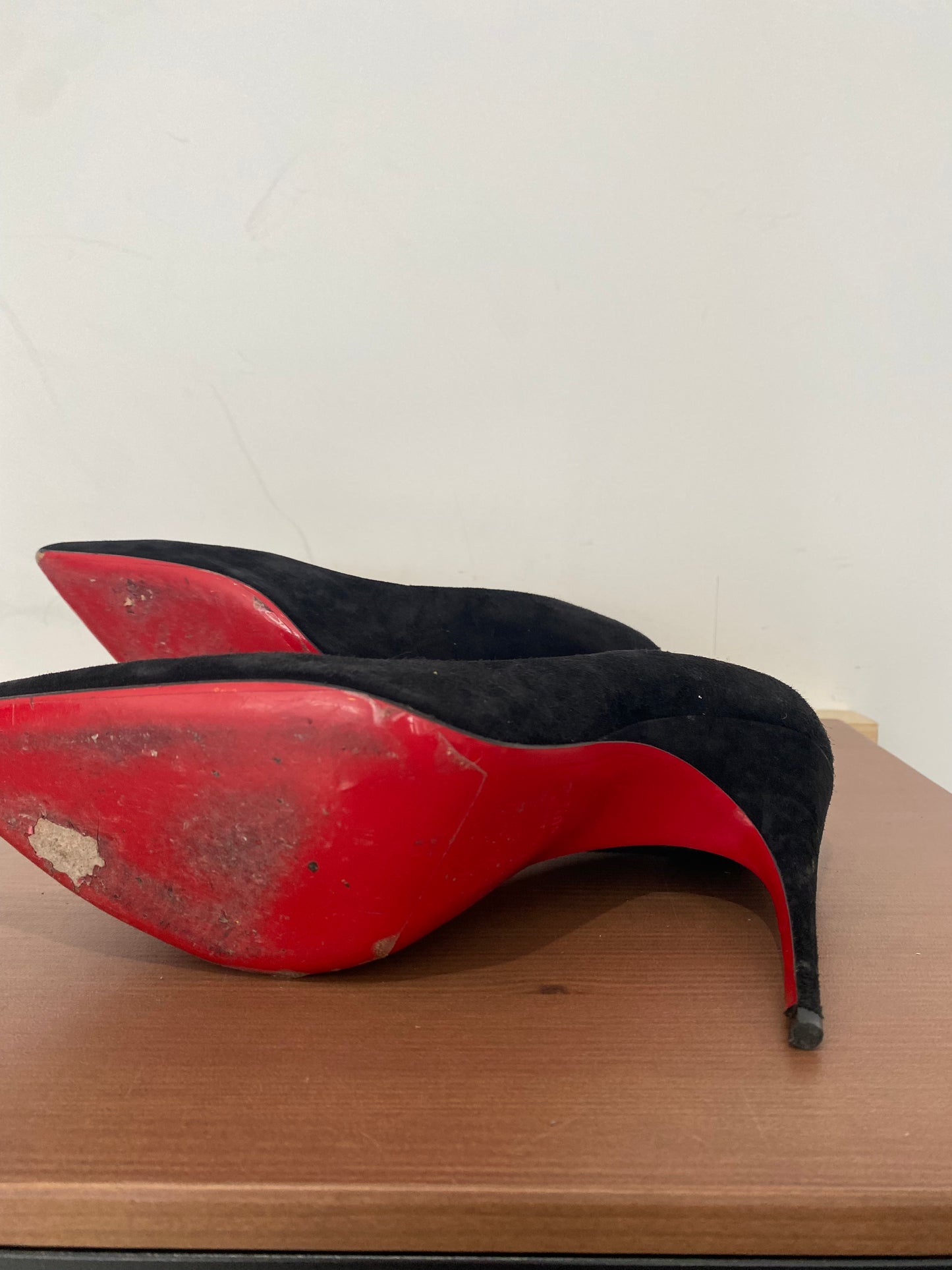 Christian Louboutin Black Suede Heels Size 7.5