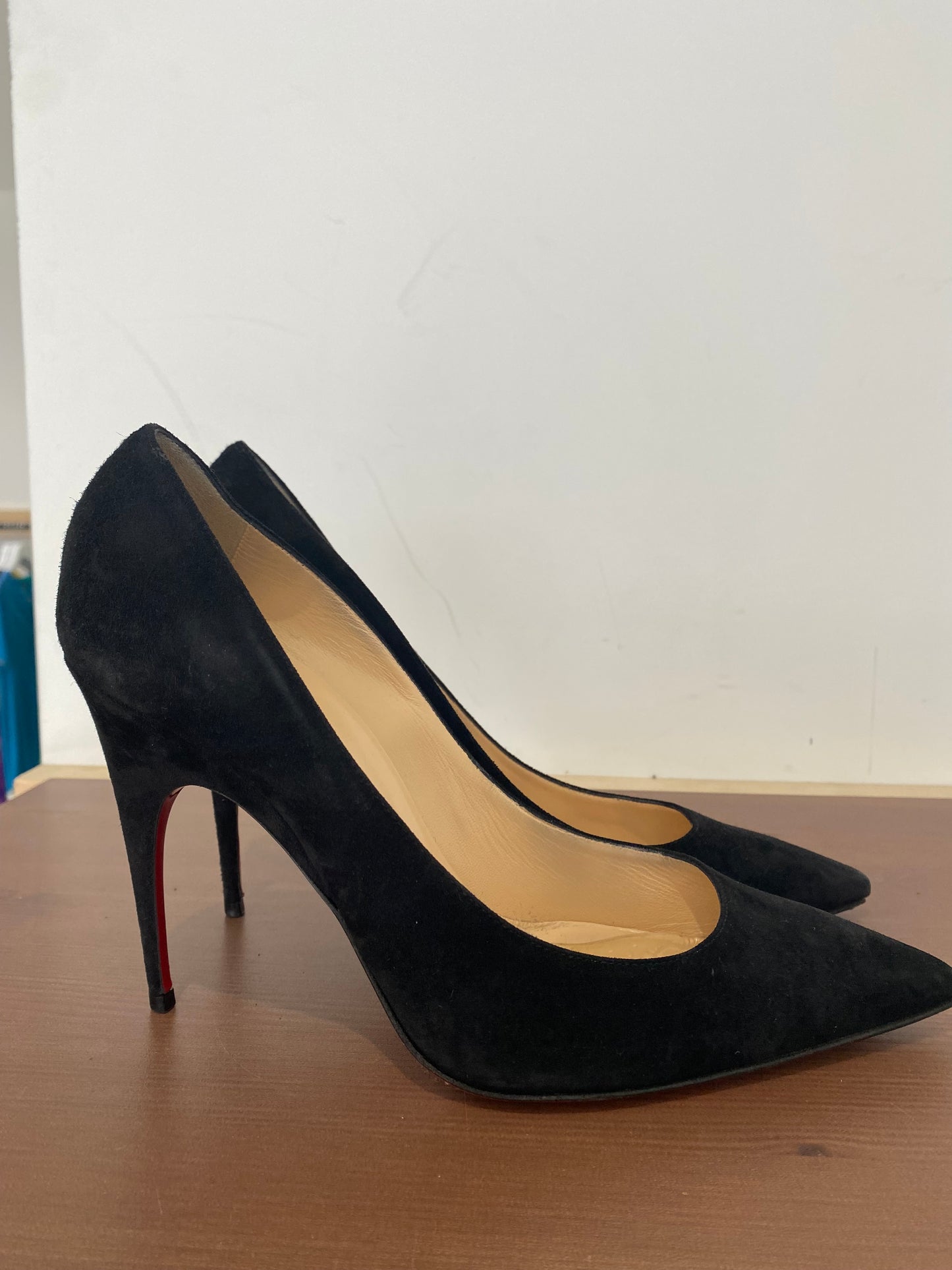 Christian Louboutin Black Suede Heels Size 7.5