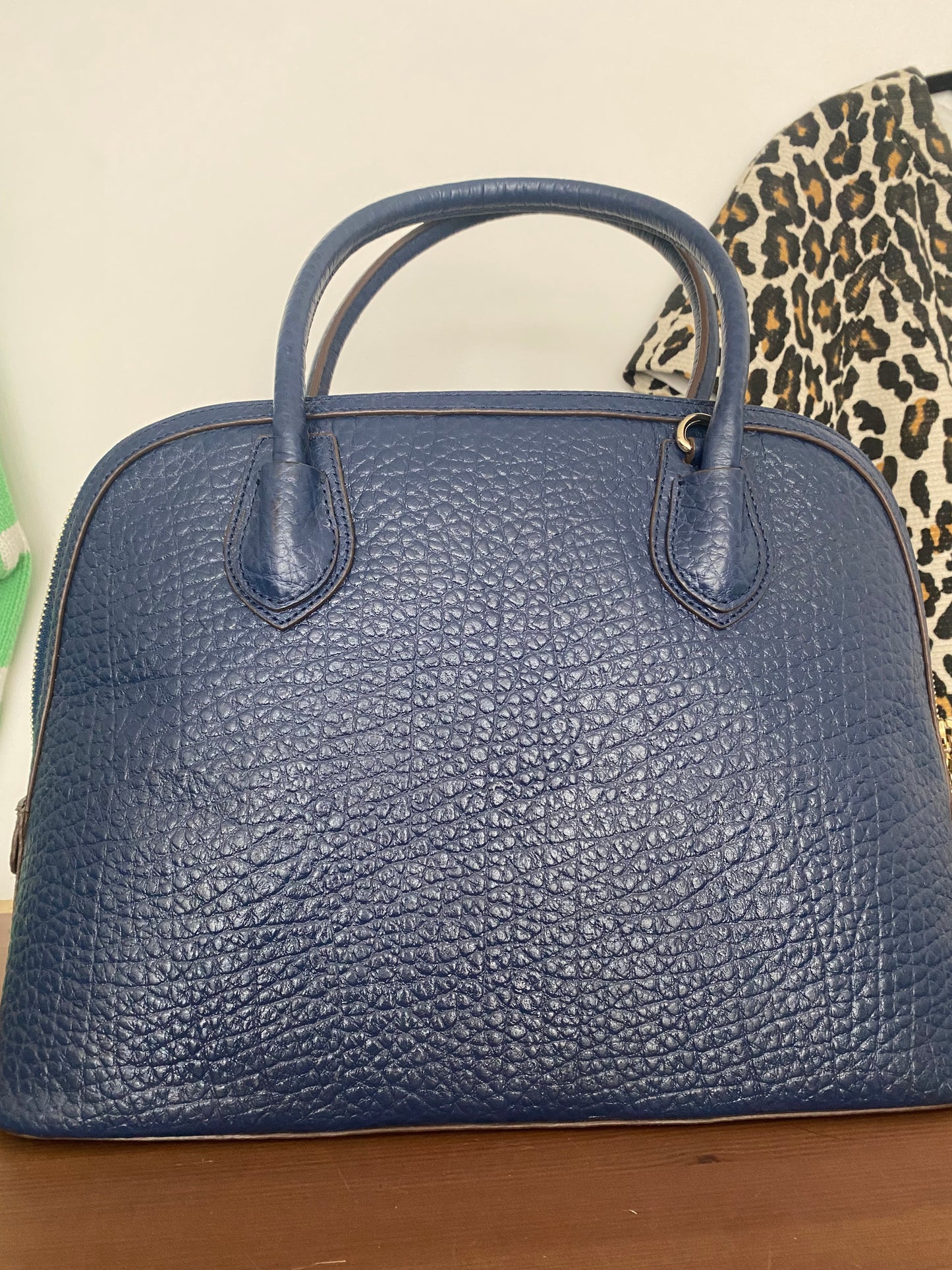 DKNY blue leather handbag
