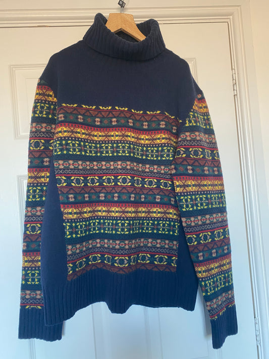 Joules Gilman Navy Fairisle Knit Size XL