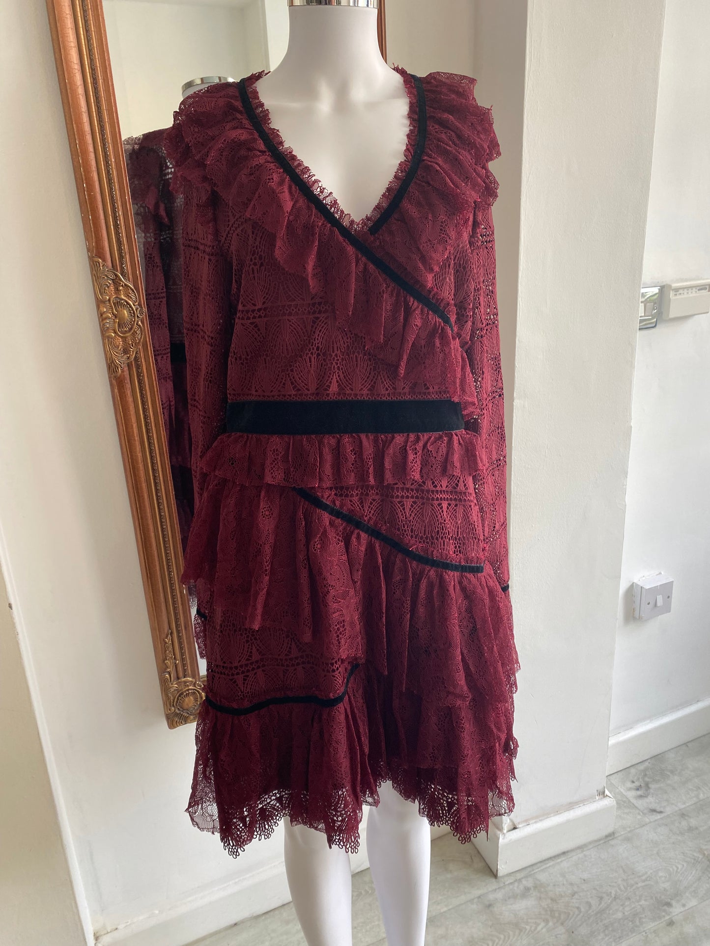 Perseverance Burgundy lace dress size 12