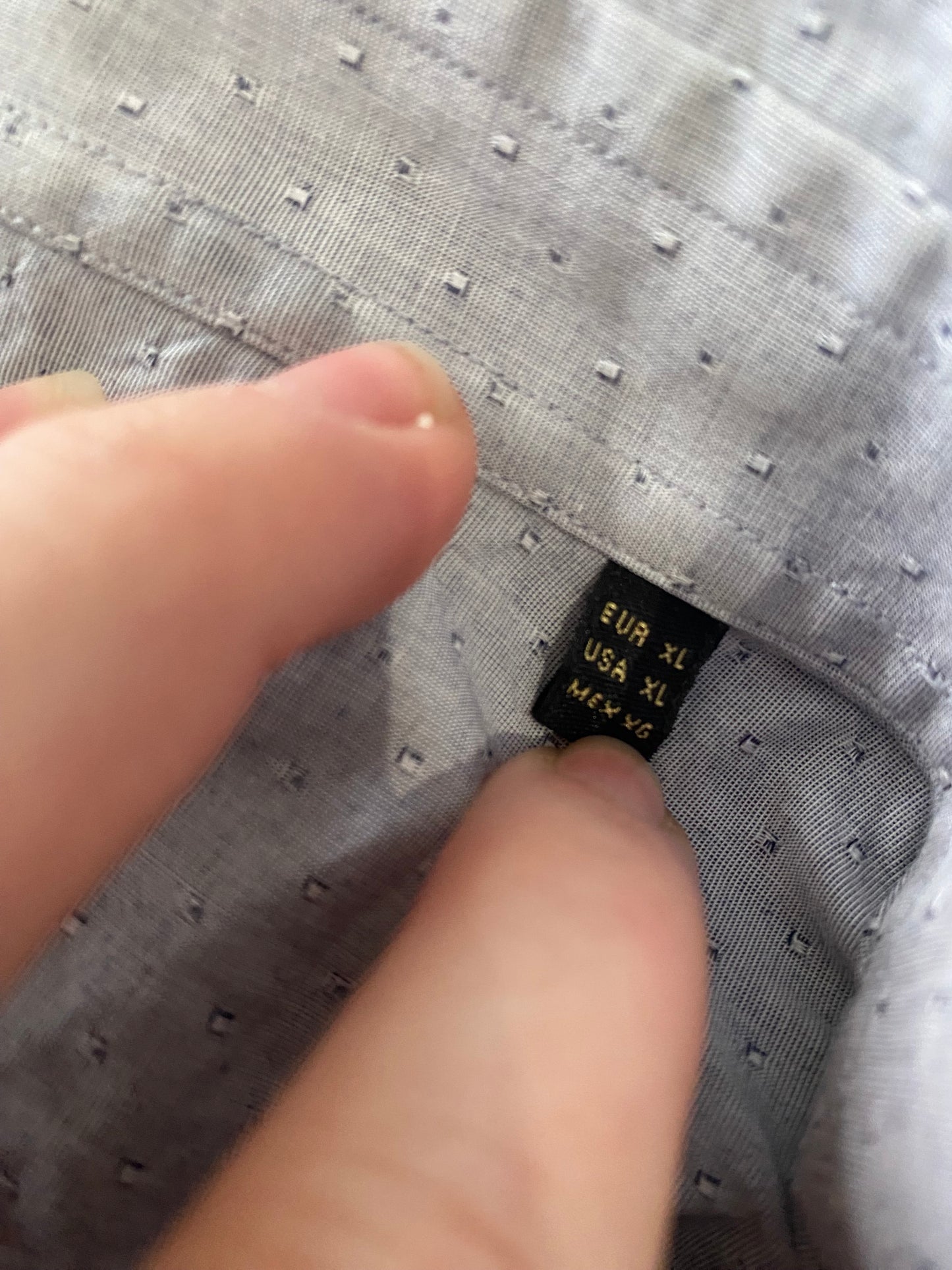 Massimo Dutti Textured Blue Shirt Size XL