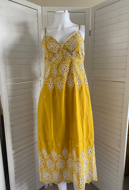 Fat Face Daisy Broderie MIDi Dress size 6