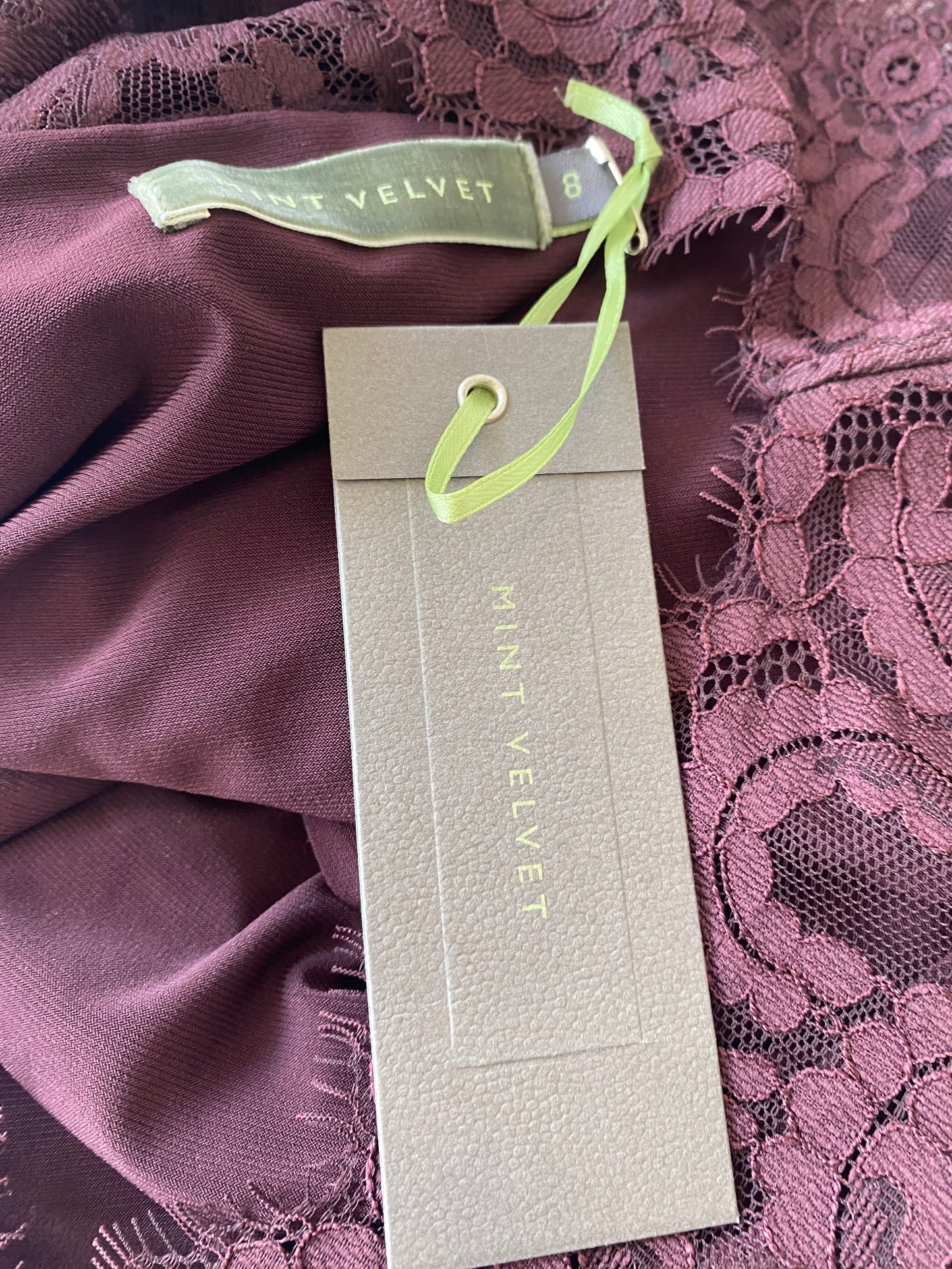Mint Velvet burgundy dress size 8