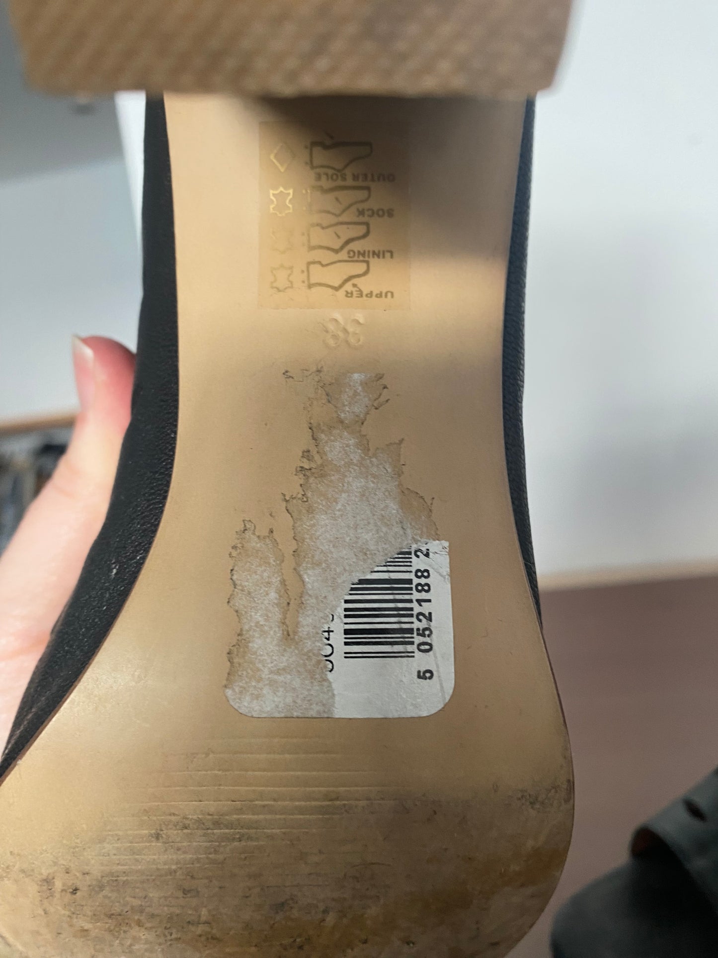 Mint Velvet Black Leather Laser Cut Boots Size 5