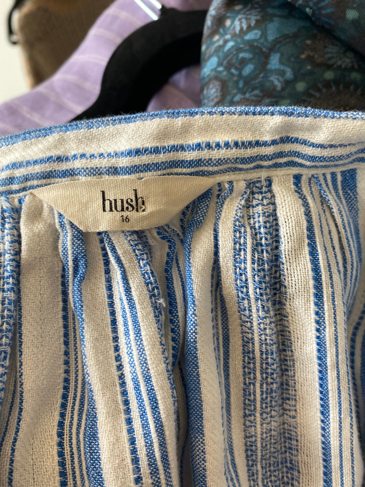Hush Blue Striped Top Size 16
